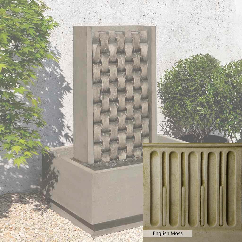 Campania International M Weave Outdoor Garden Fountain - Classic Woven Design for Patio, Yard, and Landscape Decor - Perfect for Relaxing Garden Ambiance