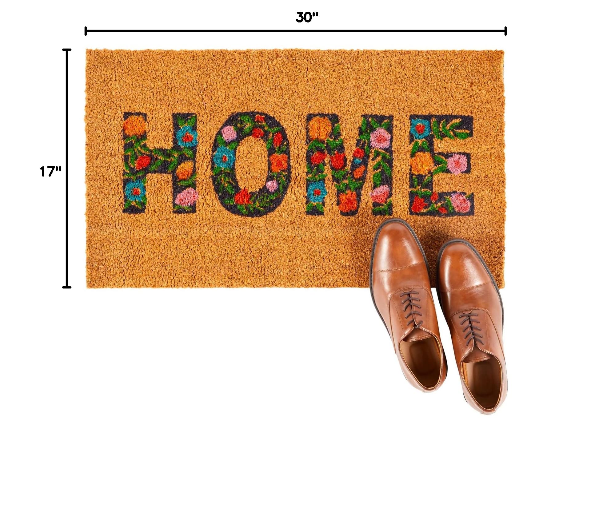 Juvale Non-Slip Coco Coir Front Door Welcome Mat - 17 x 30 Inch Durable Indoor Outdoor Rug for Home, Porch, Entryway - Natural Eco-Friendly Doormat for High Traffic Areas, All Weather Use