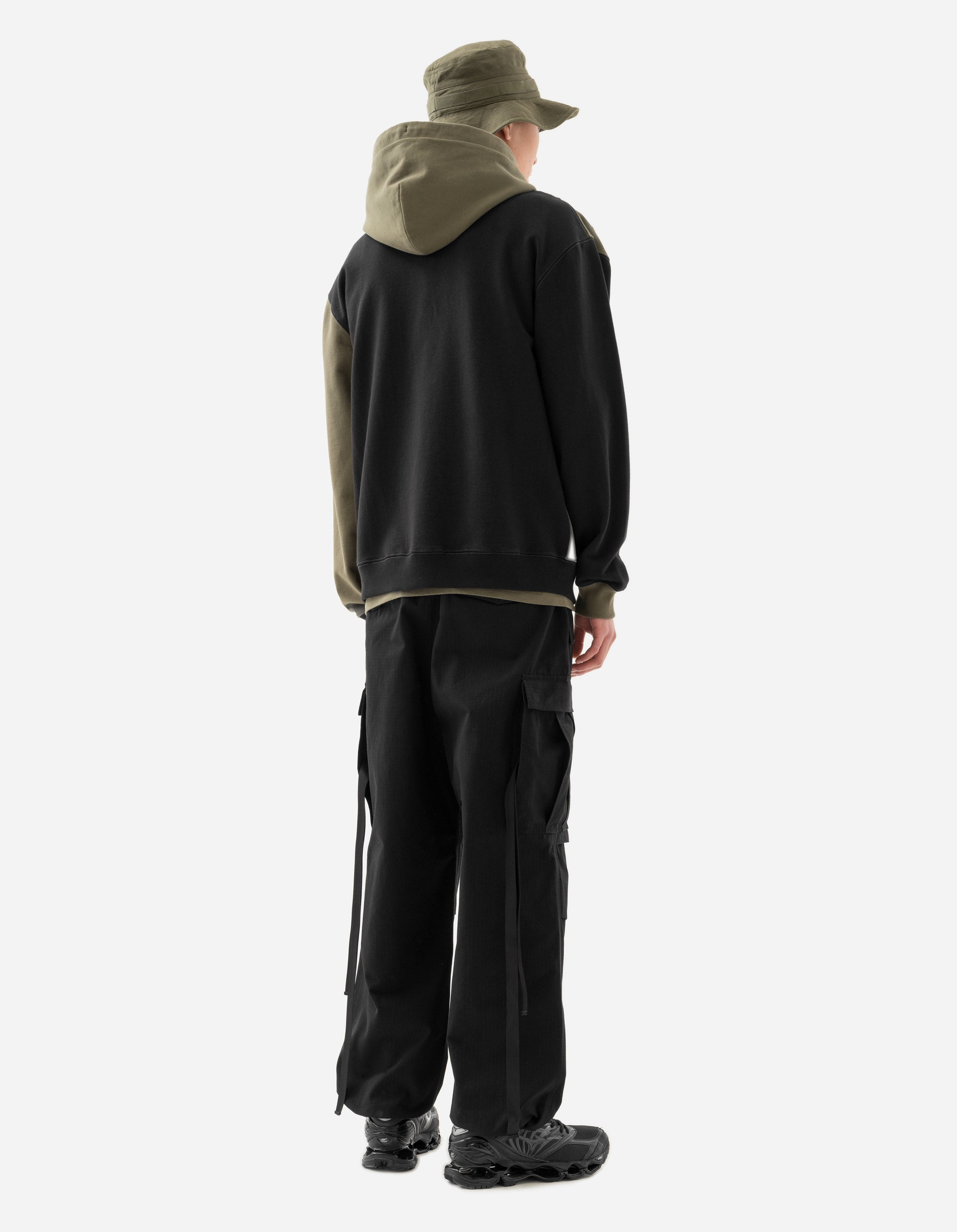 6032 Cobra Zipped Hooded Sweatshirt - Black/Olive OG 107F - Military Style Zip Up Hoodie for Outdoor Activities & Casual Wear