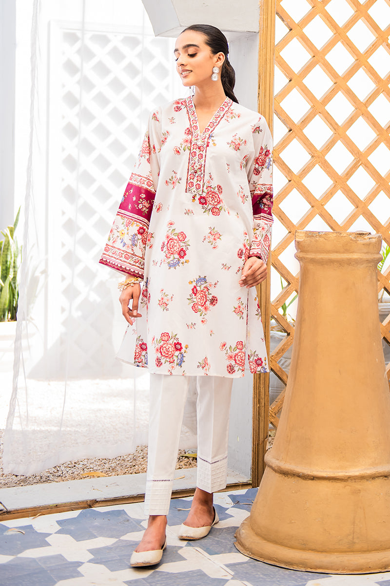 Stylish Ivory Blush Printed Shirt for Women | Trendy Floral Casual Top | Perfect for Office, Date Night & Summer Outfits