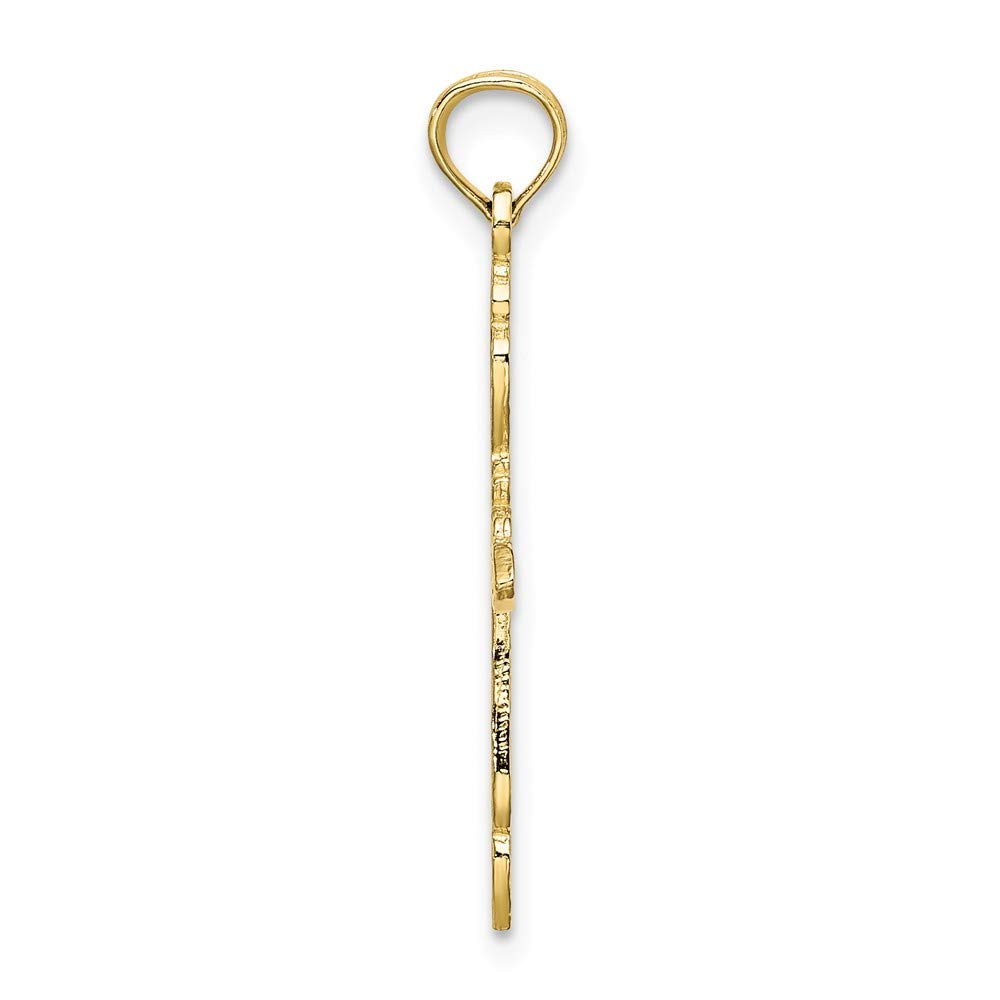 10K Yellow Gold Polished Cut-Out Cross Pendant Necklace - Religious Jewelry for Women, Perfect for Church, Baptism & Everyday Wear