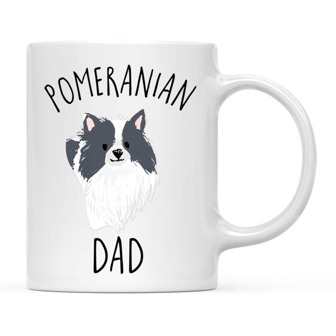 Funny Dog Coffee Mug 11oz - Black and White Pomeranian Dog Dad Gift - Novelty Birthday Christmas Cup for Dog Lovers - Perfect for Coffee, Tea, or Hot Chocolate at Home or Office