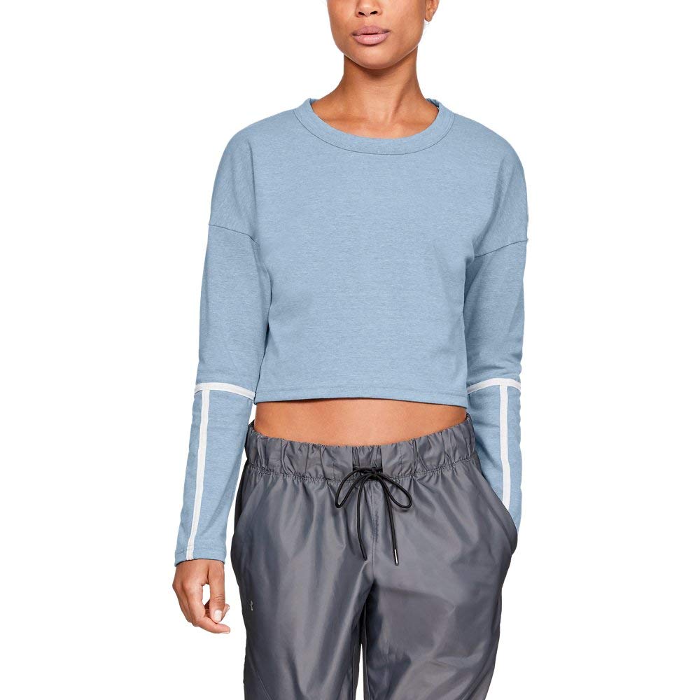 Under Armour Women's Lighter Longer Cropped Crew T-Shirt - Moisture Wicking Athletic Top for Running, Yoga & Workouts
