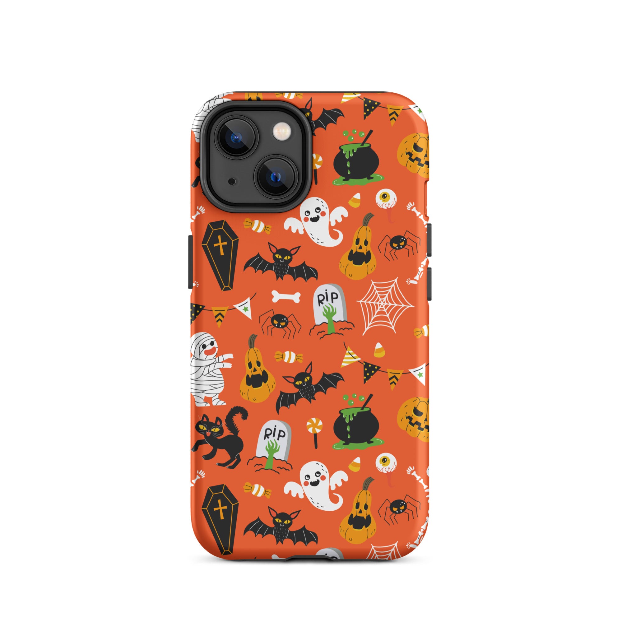 Spooky Night Guardian Premium iPhone Case - Halloween Protective Cover for iPhone 13/14/15 Pro Max - Cute Ghost Design Shockproof Phone Case for Night Out, Party & Daily Use