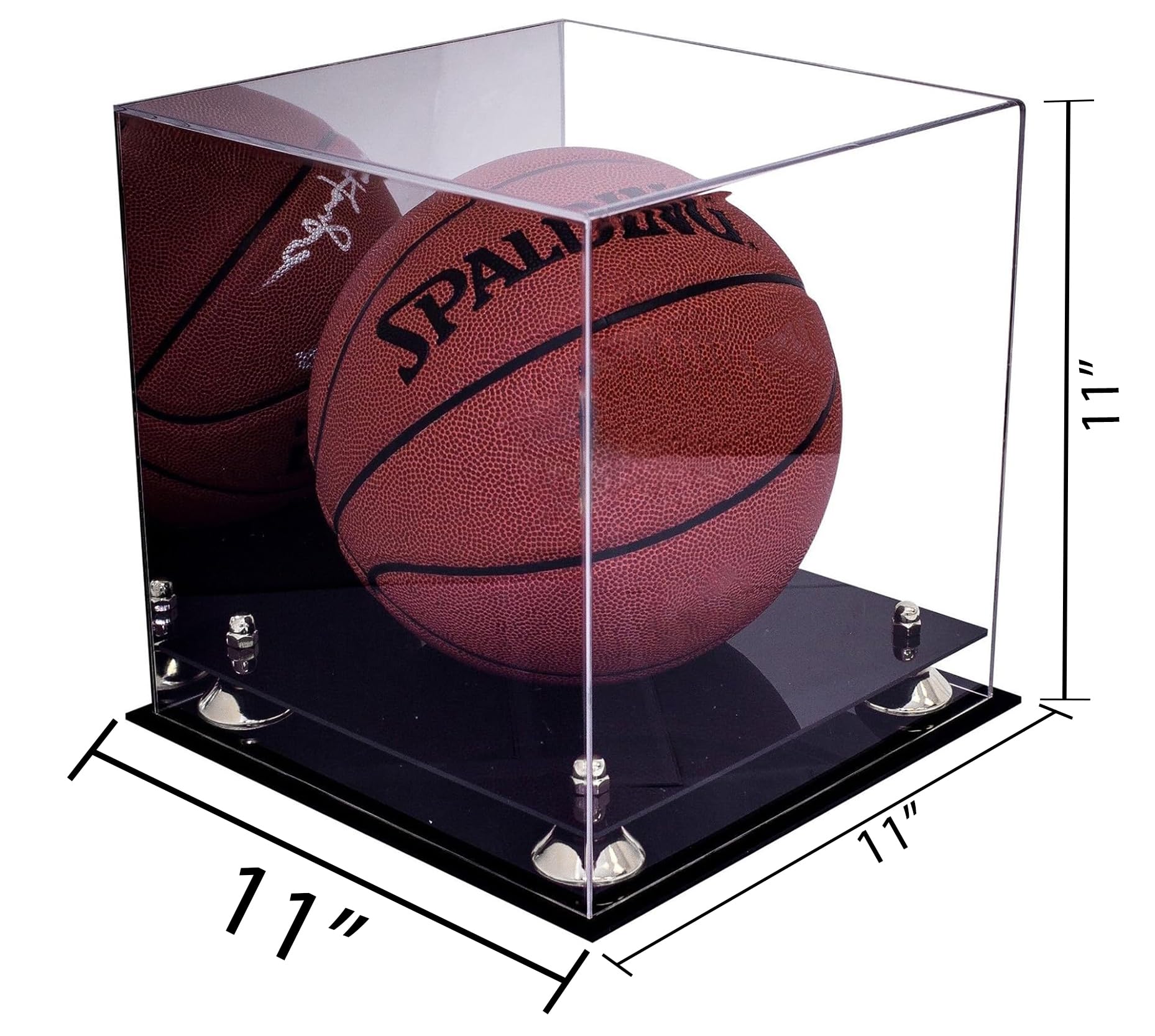 Acrylic Full Size Basketball Display Case with Risers - Premium Clear Protective Showcase for Collectible Basketballs - Perfect for Home, Office, or Sports Memorabilia Display