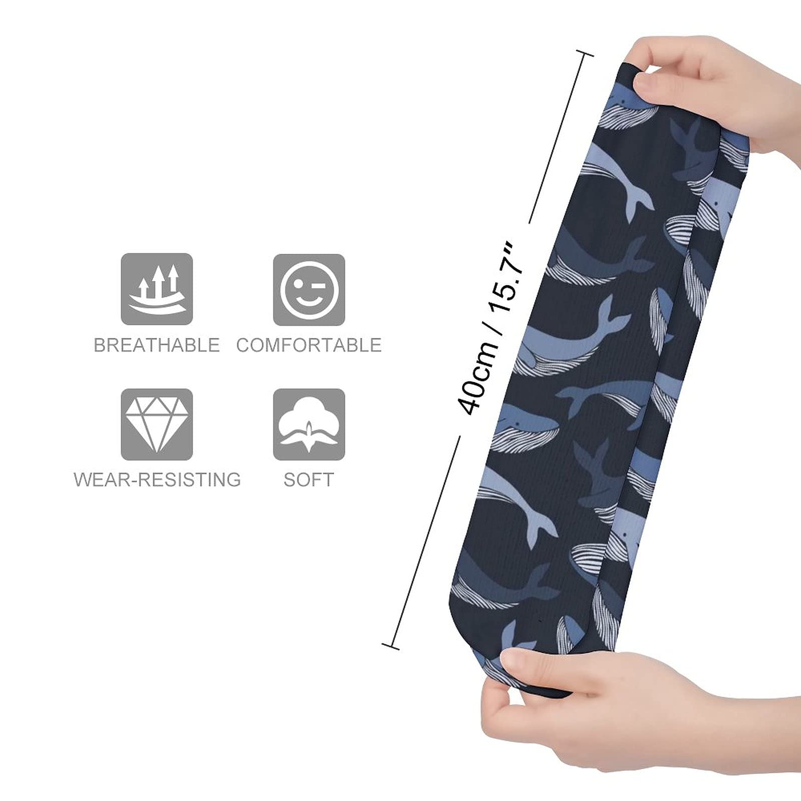 Shark Whale Women's Knee High Sports Socks - Warm Athletic Tights for Running, Yoga & Winter Outdoor Activities