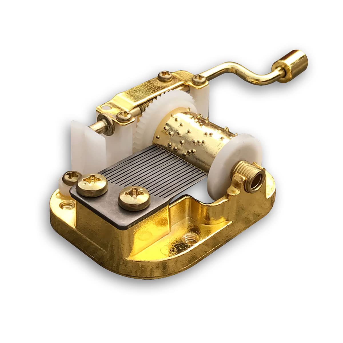 Golden Sankyo Musical Movement - Hand Crank DIY Music Box Part for Love Story (Where Do I Begin) | Perfect for Crafting, Gift Making & Home Decor