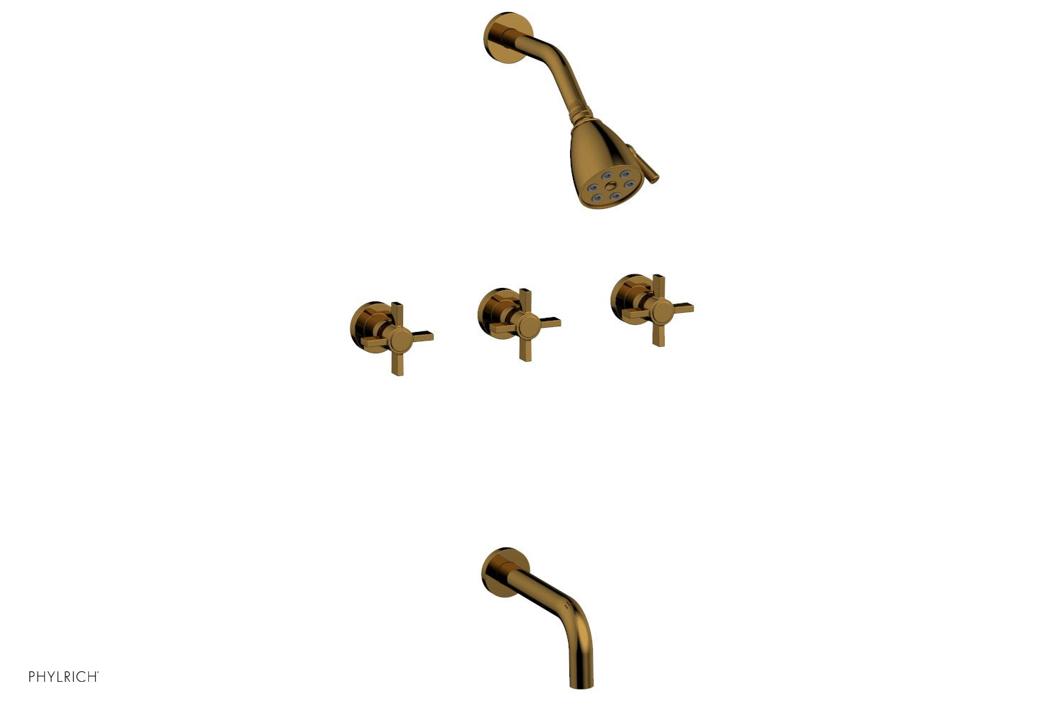 Premium 3-Handle Tub and Shower Faucet Set with 7.5