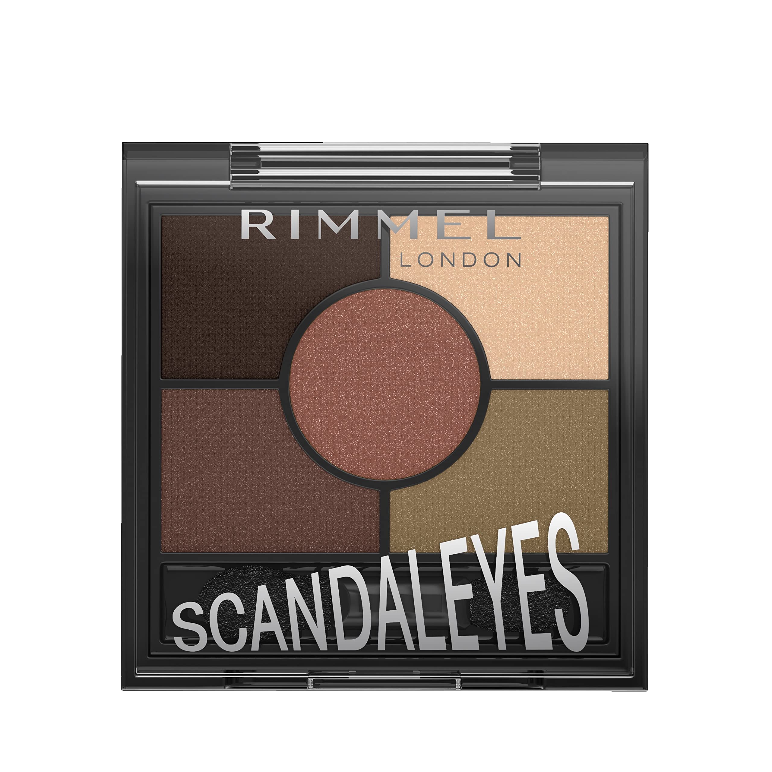 Rimmel London Glam'eyes HD 5 Pan Eyeshadow Palette - Brixton Brown (0.19 oz) | Long-Lasting Pigmented Makeup for Day & Night Looks | Perfect for Professional Makeup Artists & Everyday Wear