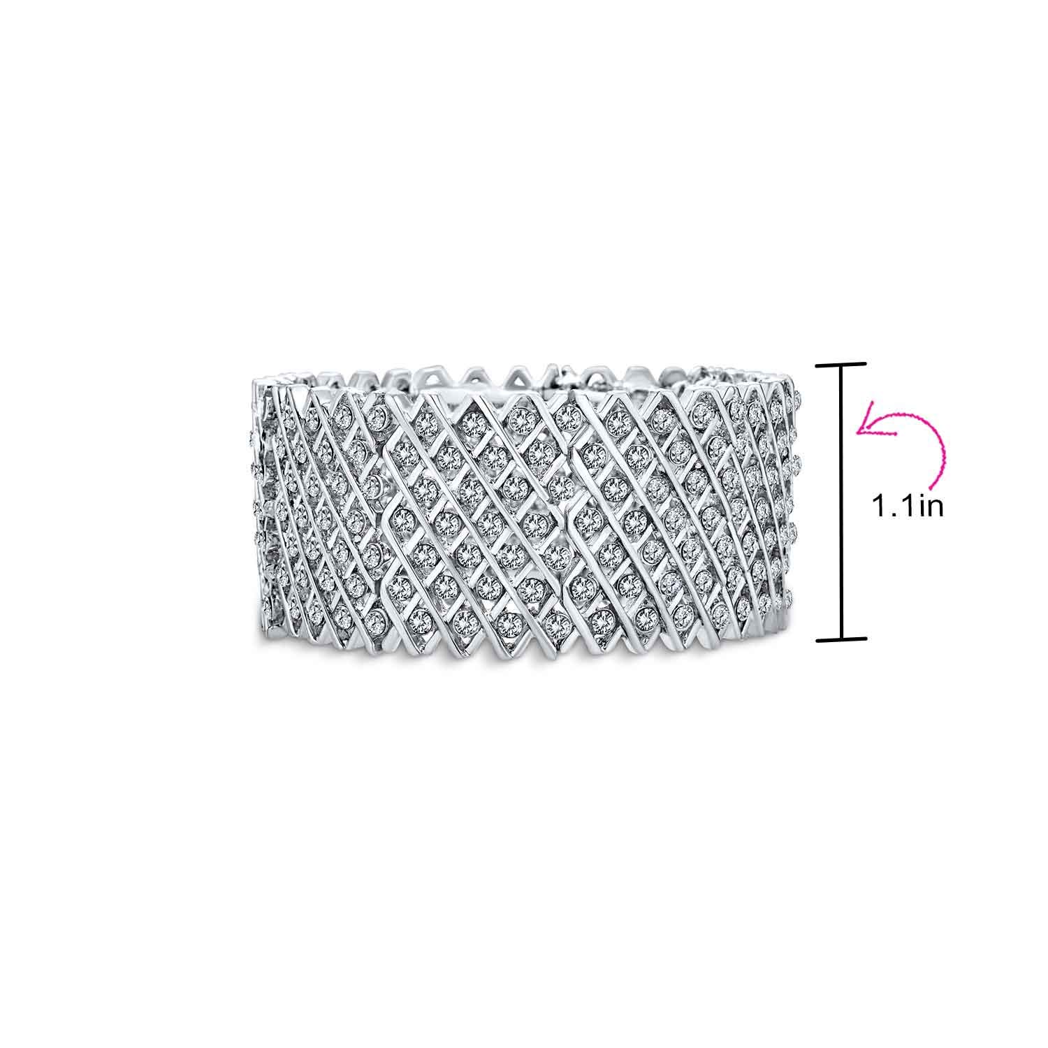 Rose Gold Crystal Stretch Bracelet for Women - Wedding & Prom Jewelry