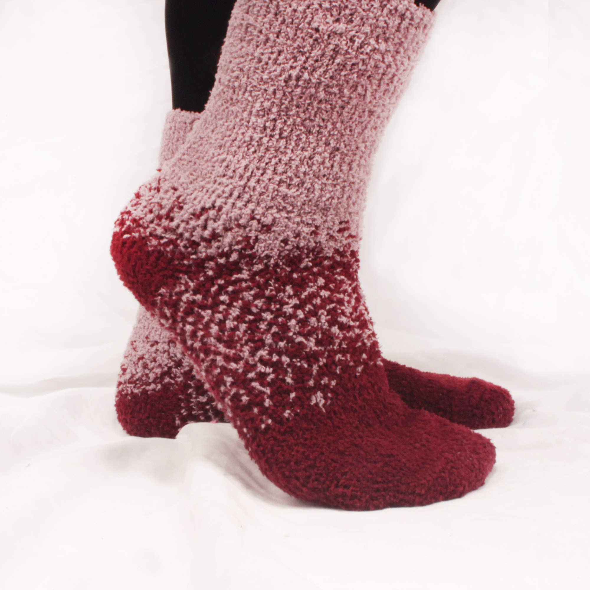 BambooMN Colorful Fuzzy Socks for Women & Men - 6 Pairs Super Soft Warm Microfiber Non-Slip Cozy House Socks - Perfect for Winter, Lounge, Home, Gift Giving