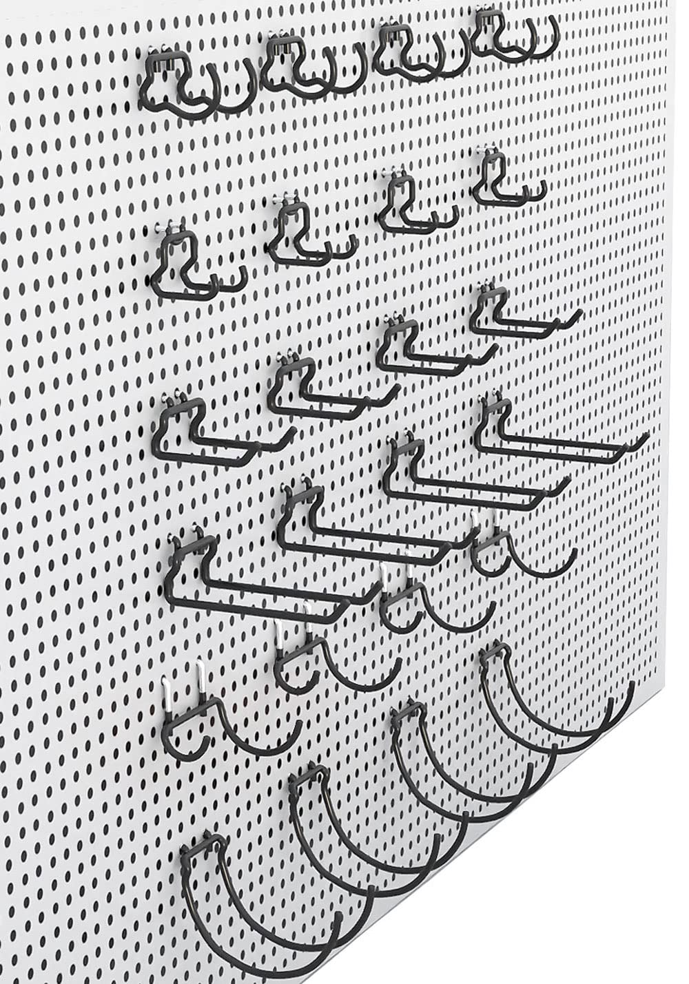 KINOMI 24-Pack Heavy Duty Pegboard Hooks - Durable Pegboard Drill Holder & Power Tool Organizer - Large Pegboard Accessories Set for Tools, Power Drills, Art & Craft Supplies - Perfect for Garage, Workshop & DIY Projects