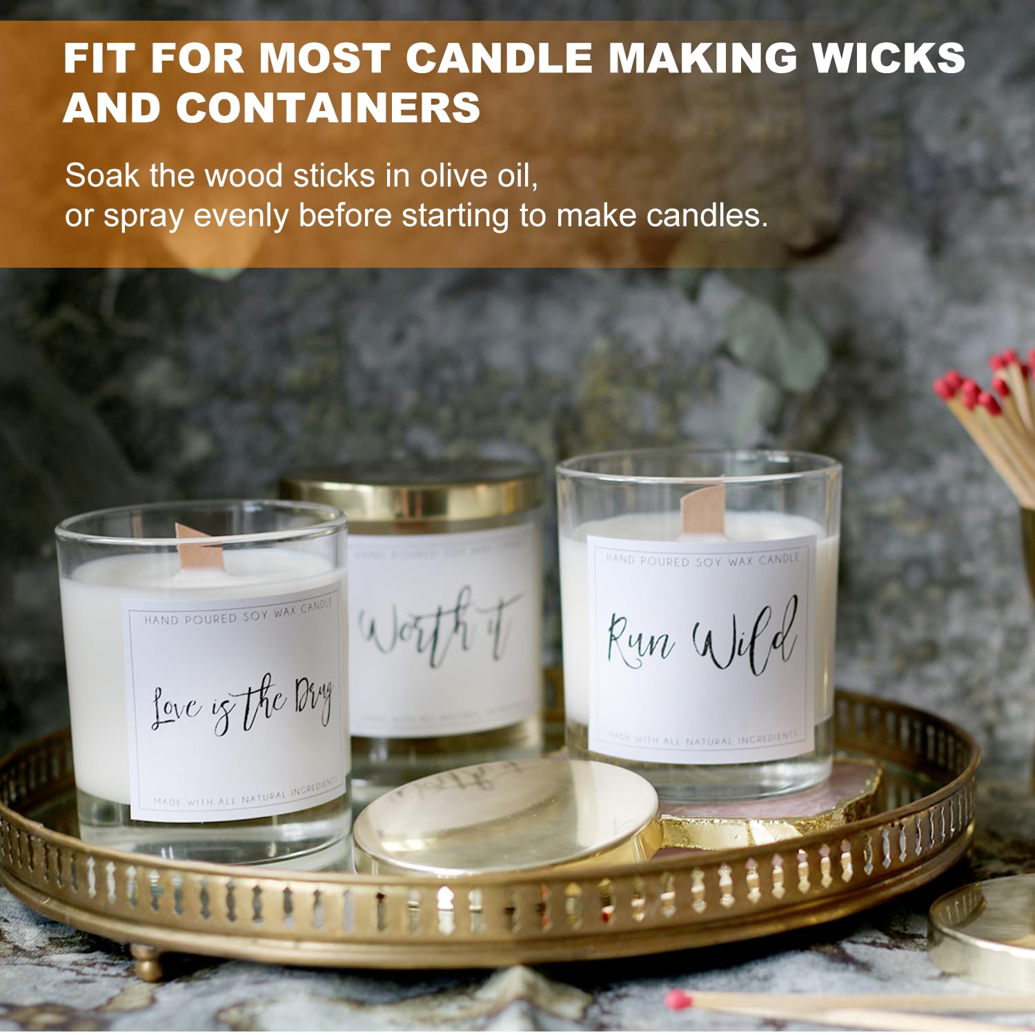 Natural Wood Candle Wicks 5.1
