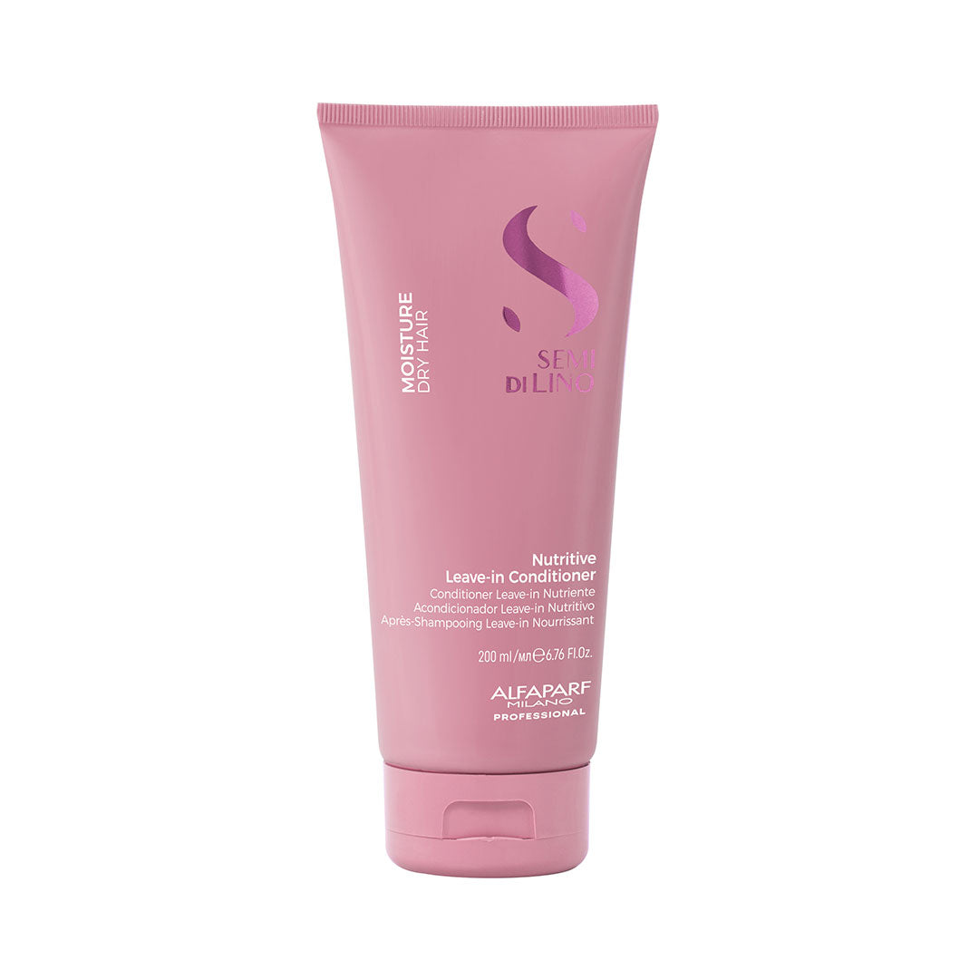 Alfaparf Milano Semi Di Lino Moisture Nutritive Leave-In Conditioner 200ml - Hydrating Hair Treatment for Dry & Damaged Hair - Perfect for Daily Use at Home or Salon