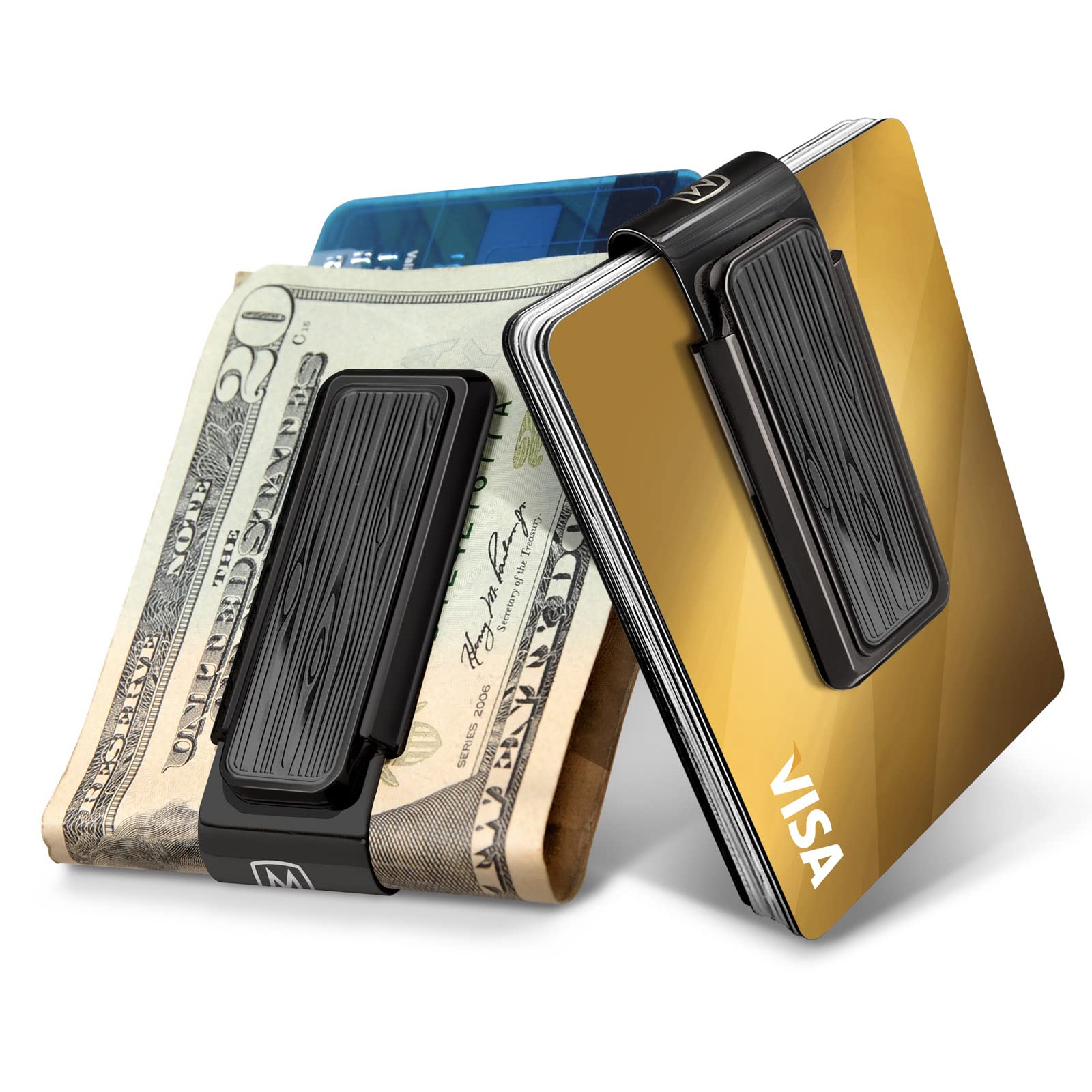 Stainless Steel Blackout Money Clip - Slim Minimalist Wallet Alternative for Men | RFID Blocking & Secure Cash Holder | Perfect for Travel, Business & Everyday Carry