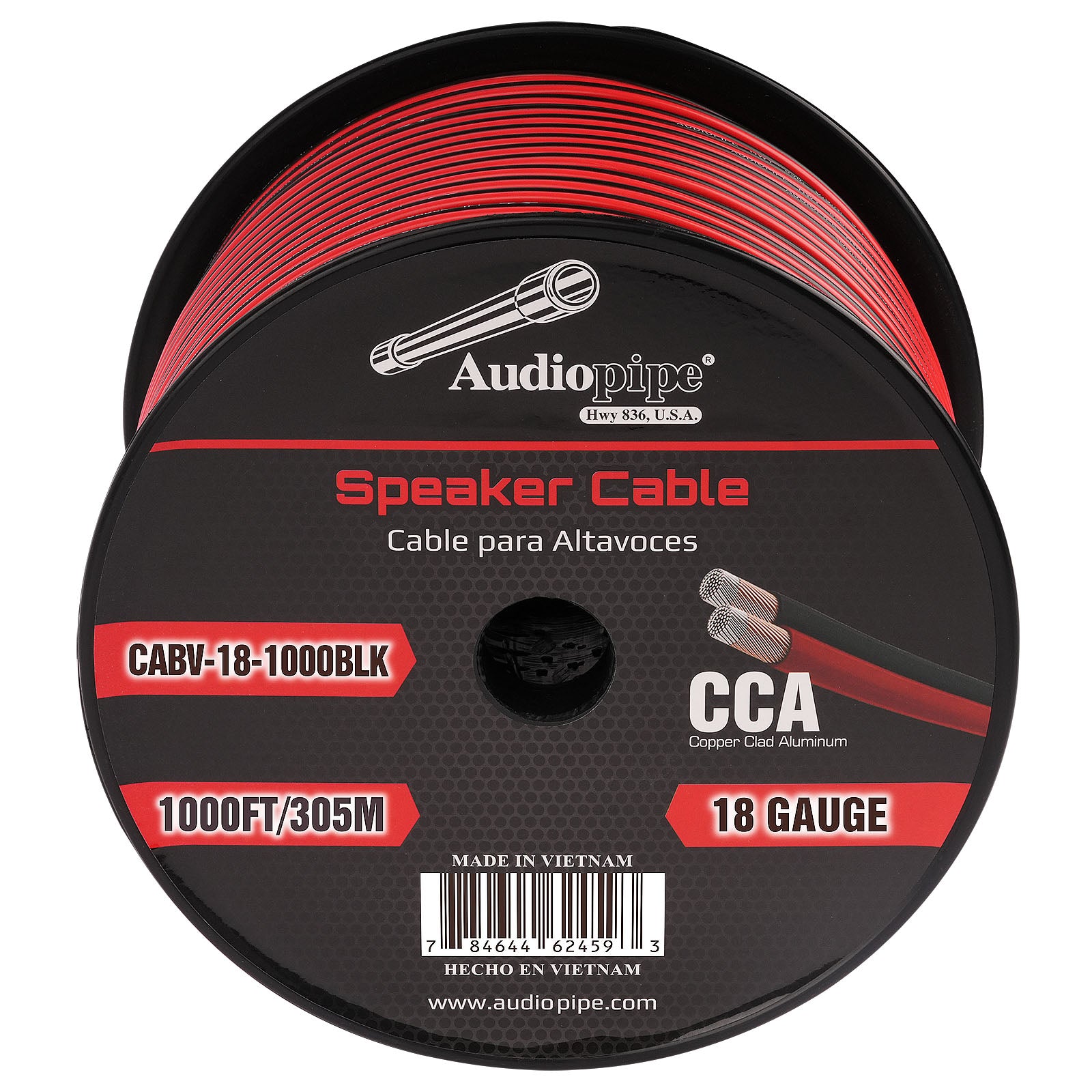18AWG 1000FT Speaker Wire Cable - High-Quality CABV 18 1000BLK for Home Theater, Studio & Outdoor Audio Systems - Oxygen-Free Copper Conductors for Clear Sound