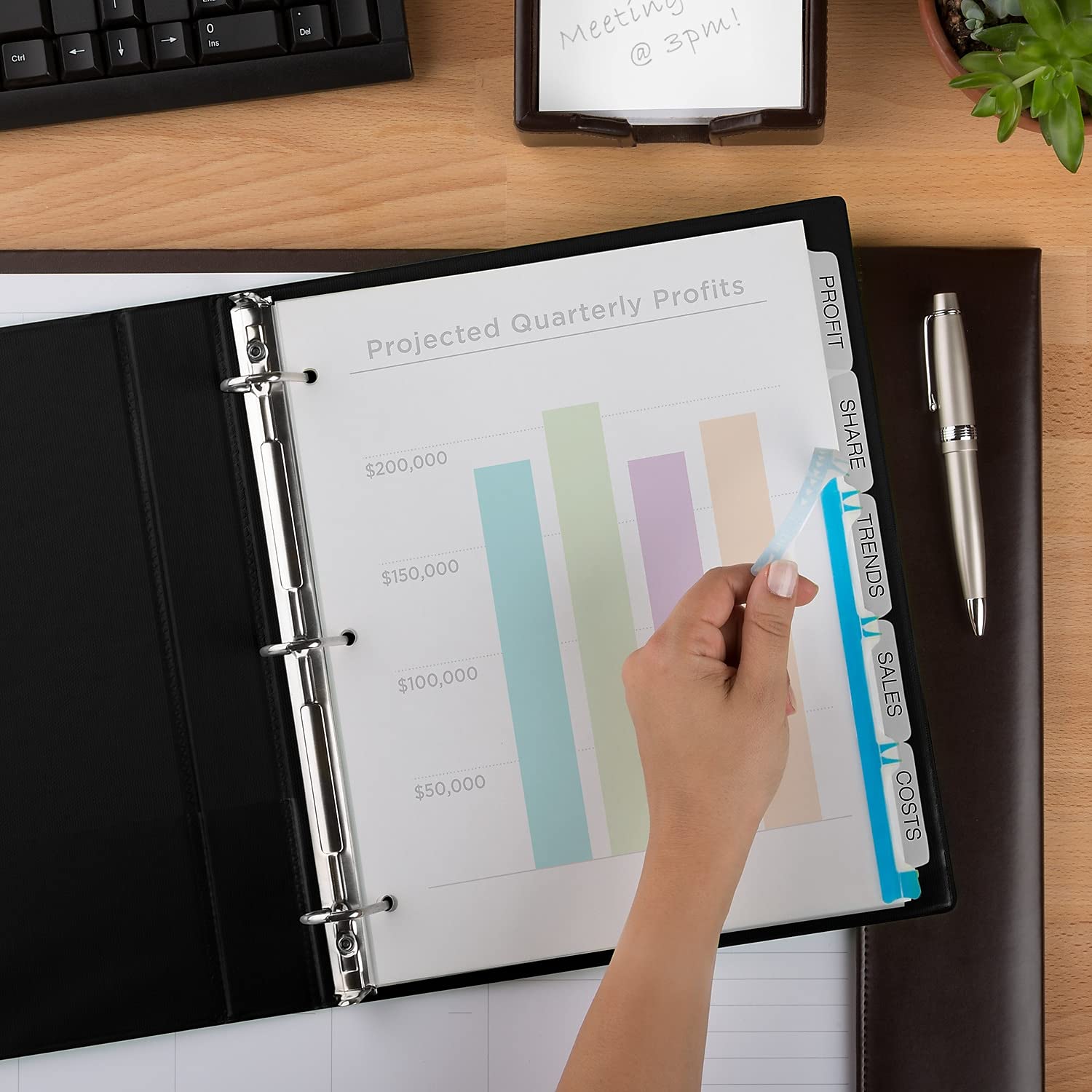 Avery 11449 Clear Plastic Dividers with 5-Tab Index Maker - Print & Apply Letter Size Labels for Office Organization & Filing Systems | Perfect for Binders, Folders & Document Management