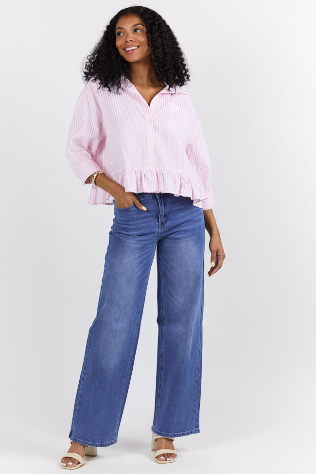 Monica Women's Medium Wash Relaxed Fit Jeans - Comfortable Stretch Denim Pants for Casual Wear & Everyday Outfits