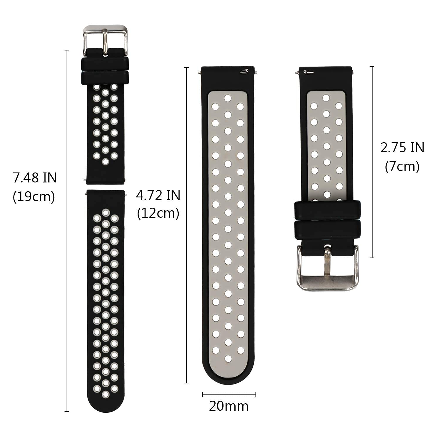 Universal 18mm 20mm 22mm 24mm Quick Release Silicone Watch Band Replacement - Durable Rubber Strap for Men & Women - Perfect for Sports, Fitness & Everyday Wear