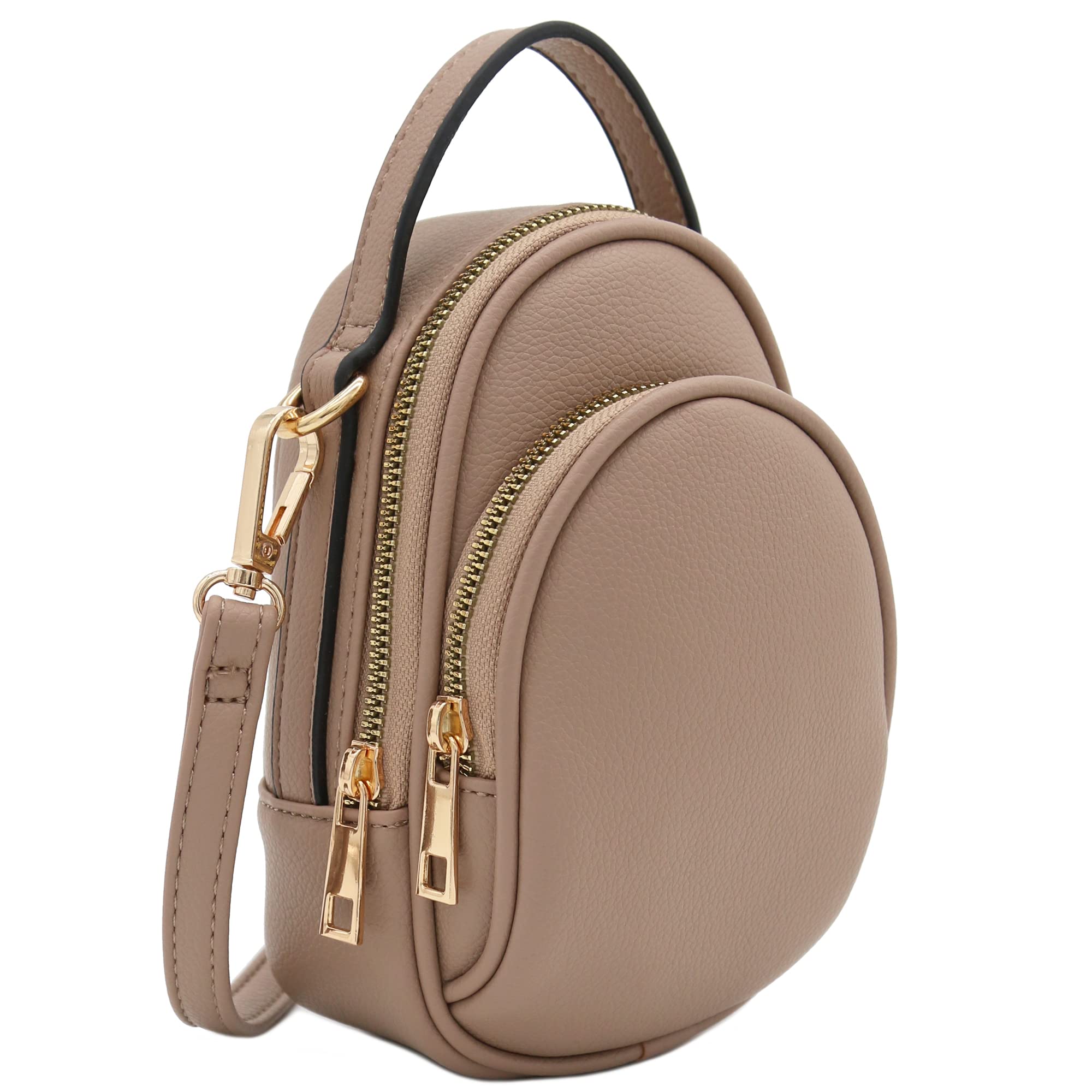 Stylish Two Compartment Mini Oval PU Leather Crossbody Purse for Women - Perfect for Travel, Shopping & Everyday Use