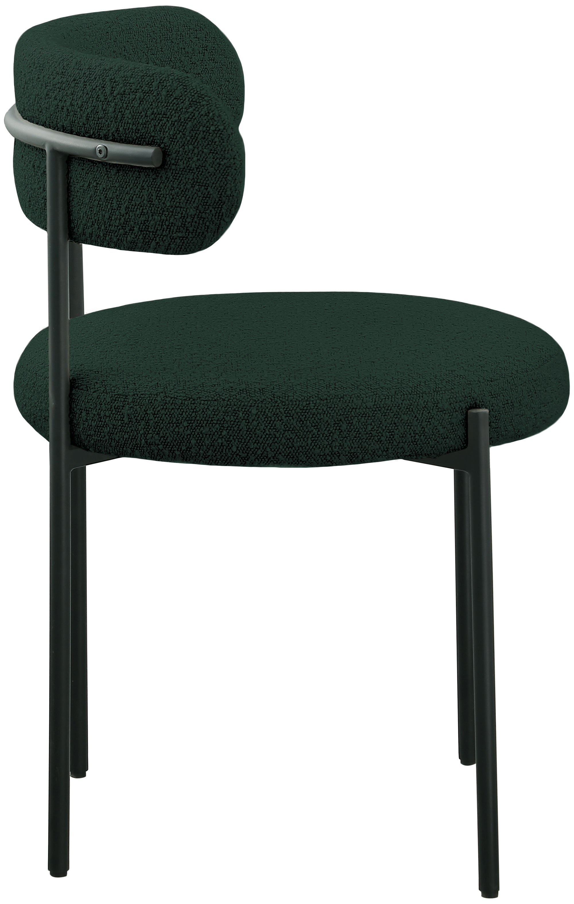 Luxury Boucle Fabric Dining Chair - Modern Upholstered Accent Chair for Dining Room, Living Room & Office - Soft & Comfortable Seat with Sturdy Metal Legs