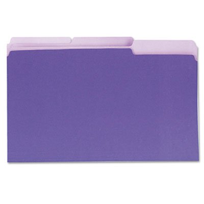 Recycled File Folders 1/3 Cut Top Tab - Legal Size Violet Interior Folders (100-Pack) - Eco-Friendly Office Organization for Documents, Contracts & Records