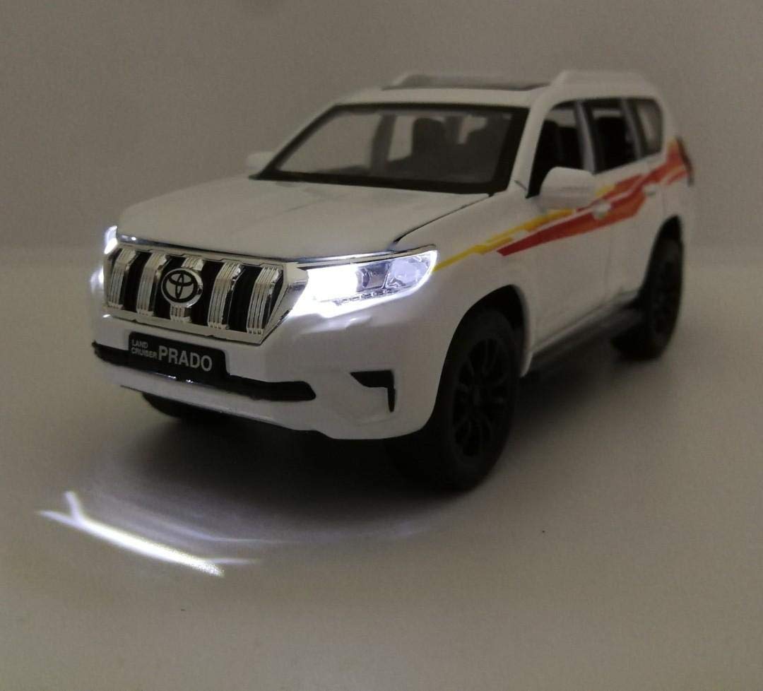 SK TOY ZONE 1:24 Scale Diecast Metal Prado Style Toy Car - Alloy Pull Back Vehicle Model with 6 Openable Doors - Collectible Die-Cast Car for Kids & Adults - Perfect Gift for Birthday, Christmas & Playtime (Multi-Color)