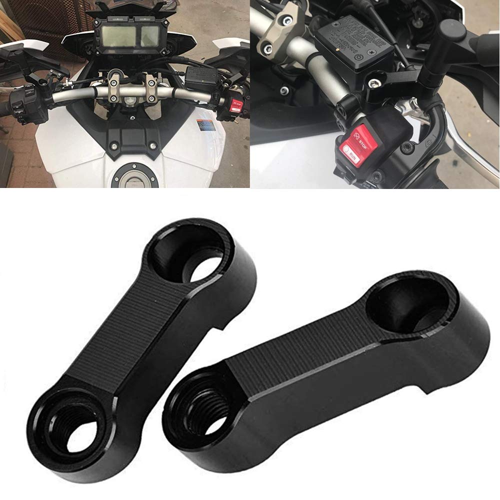 Universal Motorcycle Mirror Mount Risers - 10mm Right Thread CNC Aluminum Extenders for Enhanced Rearview Visibility | Perfect for Harley, Honda, Yamaha & More | Ideal for Highway Riding and Urban Commuting