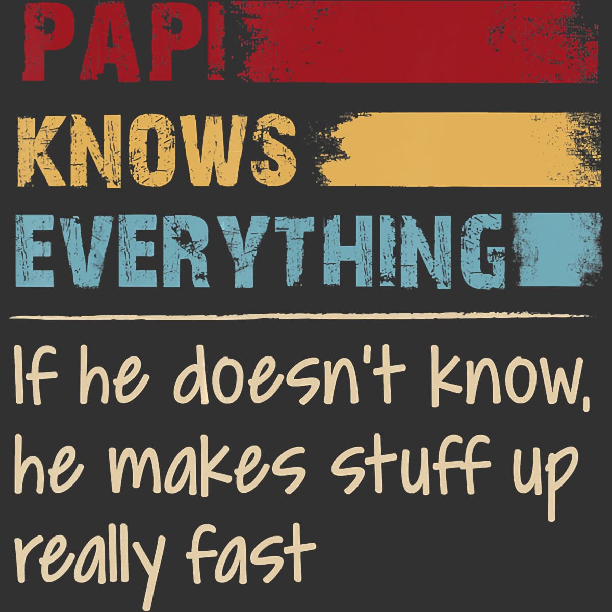 Design By Humans Men's Papi Knows Everything Tank Top - Funny Sarcastic Graphic Tee for Casual Wear & Gifts - Perfect for Everyday Outfits, Parties, and Relaxing at Home