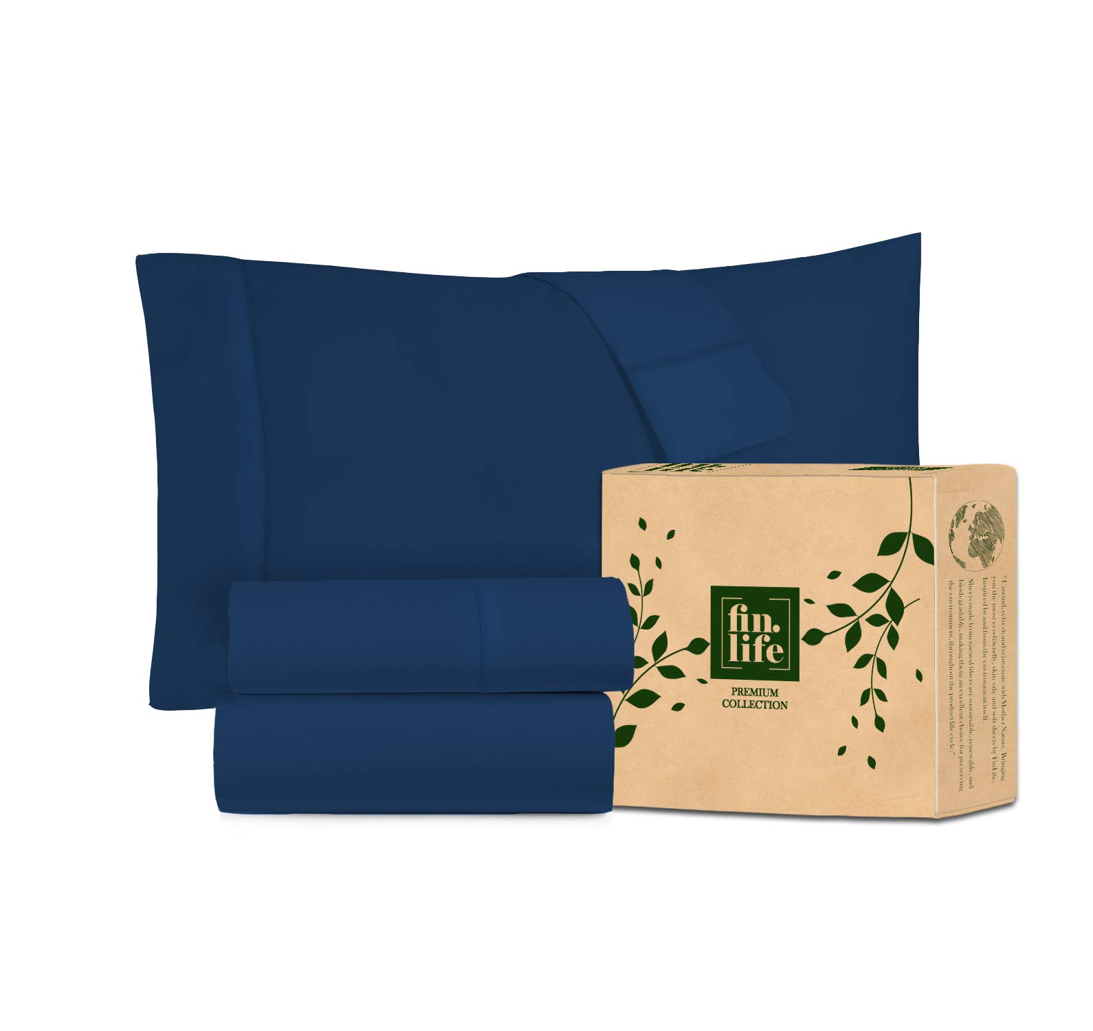 Premium 400 Thread Count 100% Cotton 4-Piece Sheet Set - Galaxy Blue Sateen Weave with 16
