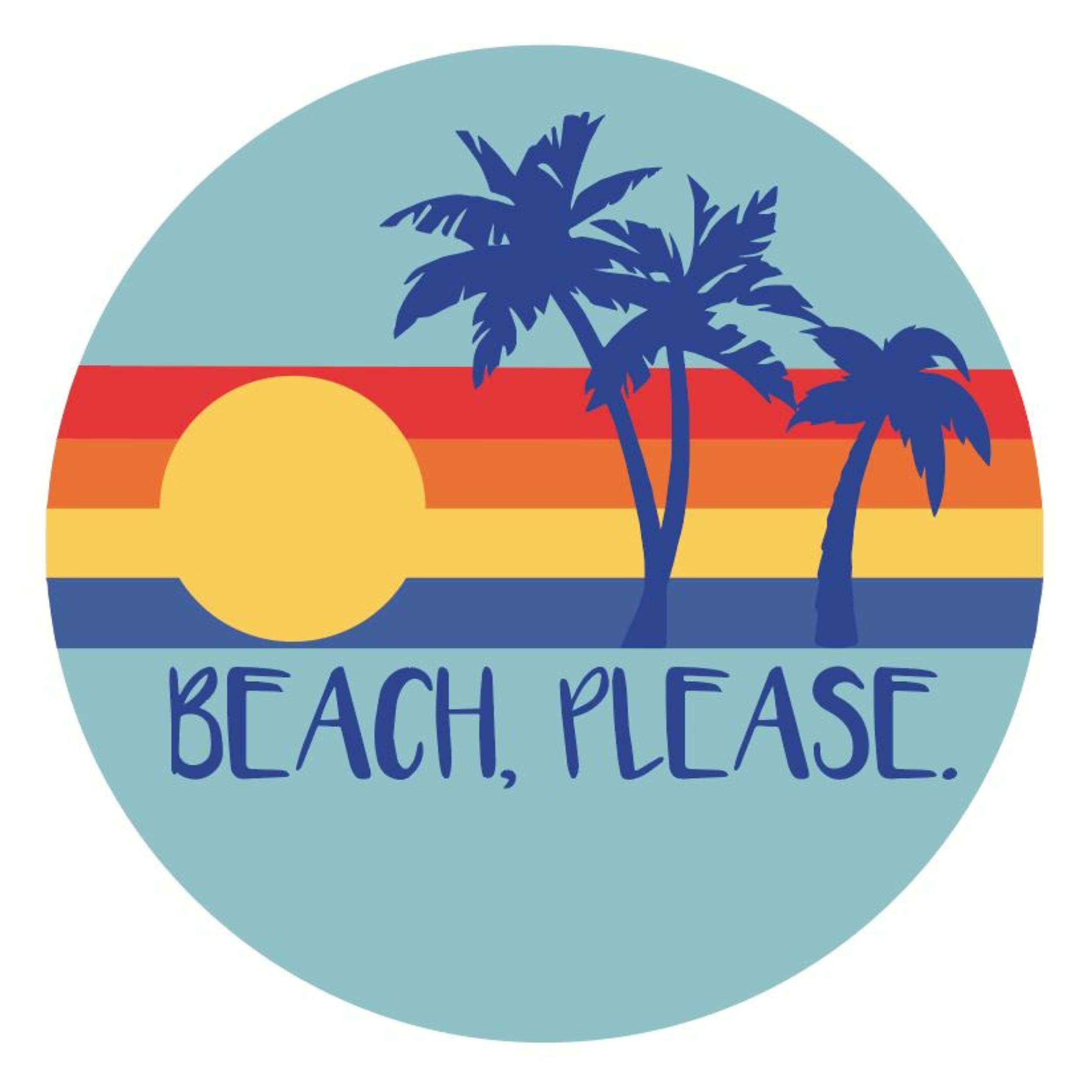 Beach Please Cute Tropical Magnet - 5.5 Inch Magnetic Decals for Car, Mailbox, Locker, Fridge & Classroom Decor - Perfect for Beach Lovers, Summer Vibes & Tropical Themed Spaces