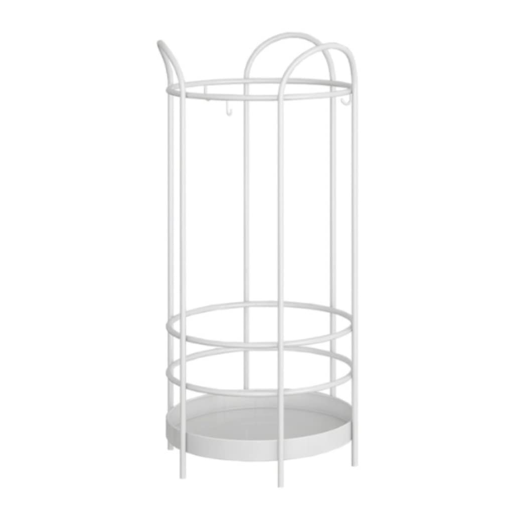 Premium Metal Umbrella Stand with Drip Tray & Hooks - Modern Round Umbrella Holder for Entryway, Hallway - Organize Umbrellas, Walking Sticks & Canes - Perfect for Home, Office & Restaurant Use