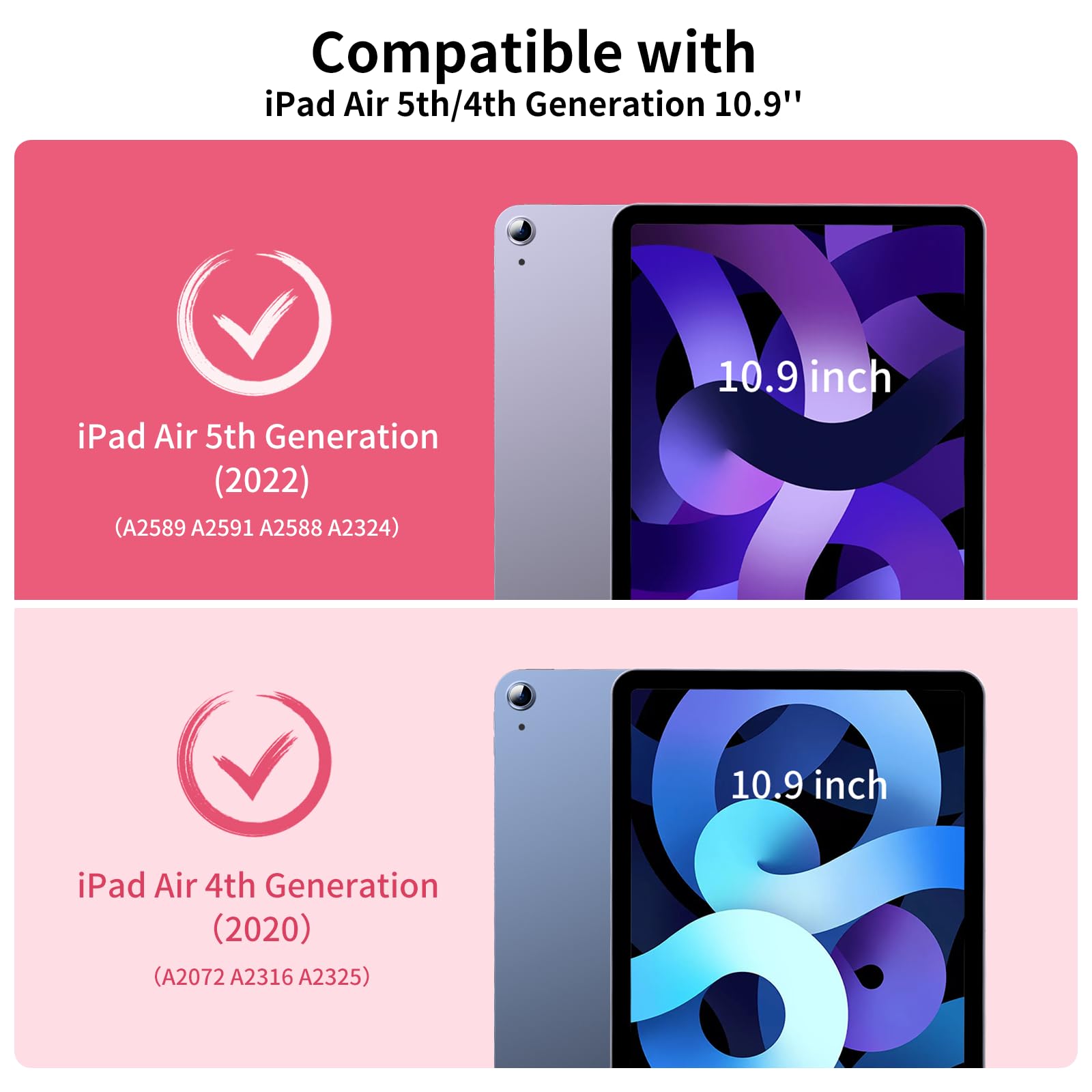 Premium Hybrid Protective Case for iPad Air 11-inch M3/M2 (2025/2024) & iPad Air 5th/4th Gen (2022/2020) - Shockproof Cover with Apple Pencil Holder, Detachable Magnetic Stand & Clear Hard Back Shell - Perfect for Work, School & Travel - Black