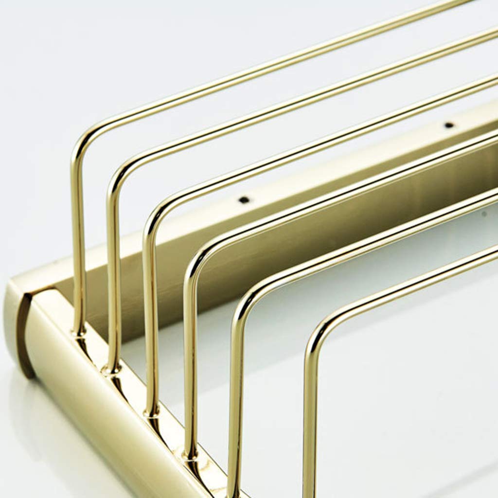 Gold Plated Brass Toilet Paper Holder - Wall Mounted Square Metal Paper Towel Shelf (19.5CM) for Bathroom Decor | Rustproof & Durable WC Accessory - Perfect for Modern Homes, Apartments & Luxury Hotels