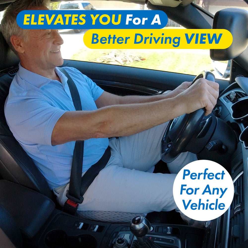 Angel Ride Memory Foam Car Seat Cushion - Orthopedic Support for Long Drives & Road Trips - Comfortable Back Pain Relief for Drivers - Perfect for Commuting, Trucking & Travel