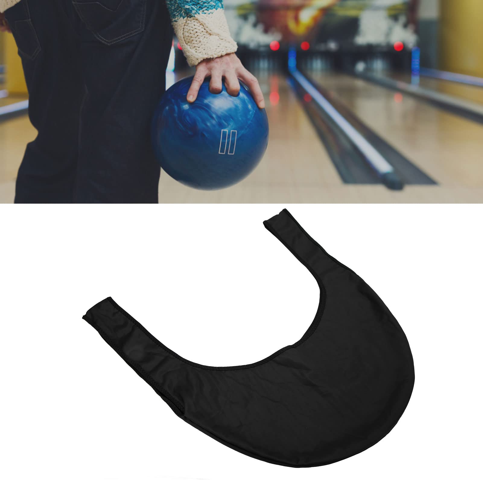 **Premium 60cm Bowling Ball Bag with Twill Lining & Handle - Portable Ball Sling for Protection & Easy Transport - Perfect for Bowling Enthusiasts & League Players (Black)**