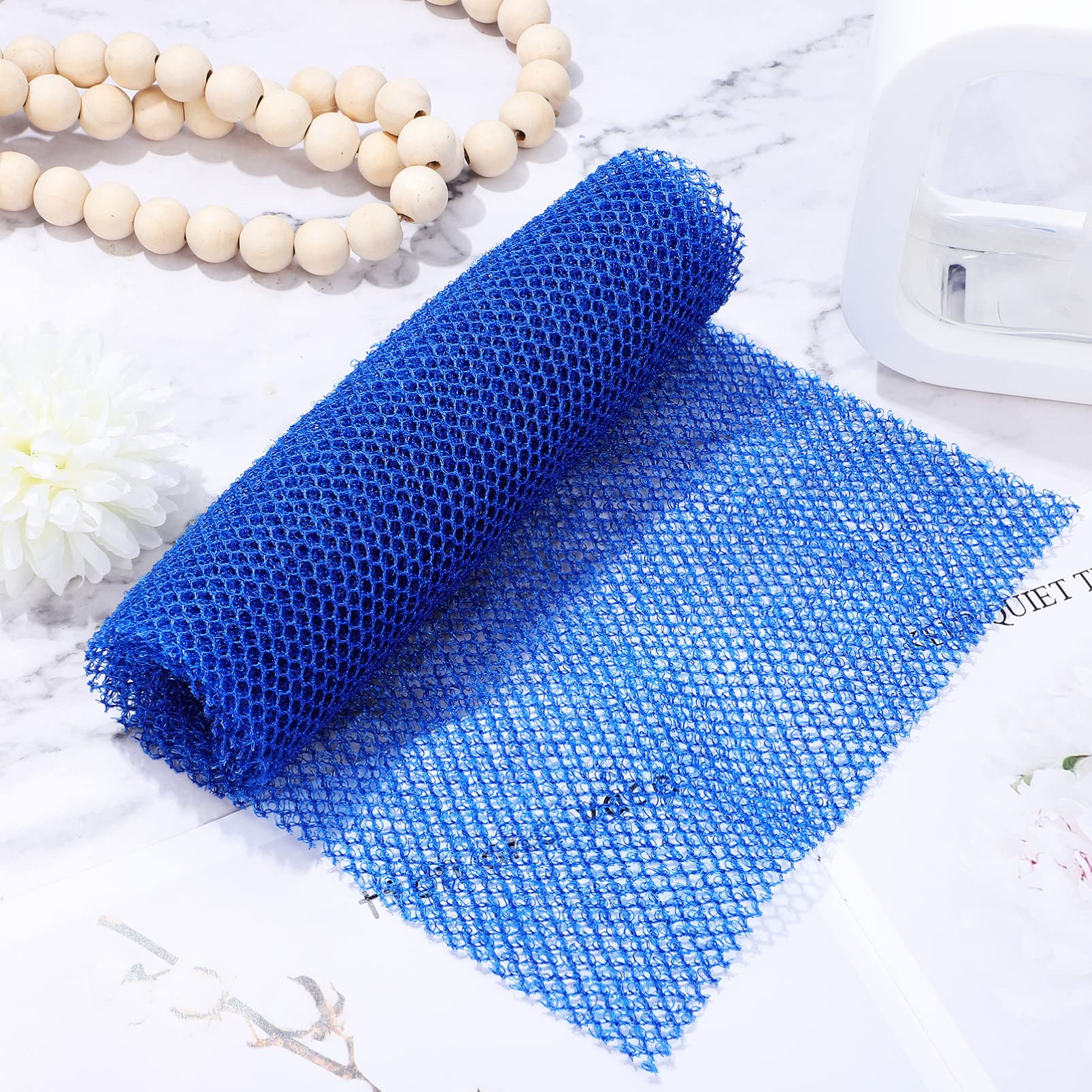 FOMIYES 4-Pack Exfoliating Body Scrubber - Long Bath Towel & Shower Scrubber for Deep Cleansing, African Shower Net with Nylon Loofah for Men & Women - Perfect for Spa, Daily Shower & Skin Care Routine