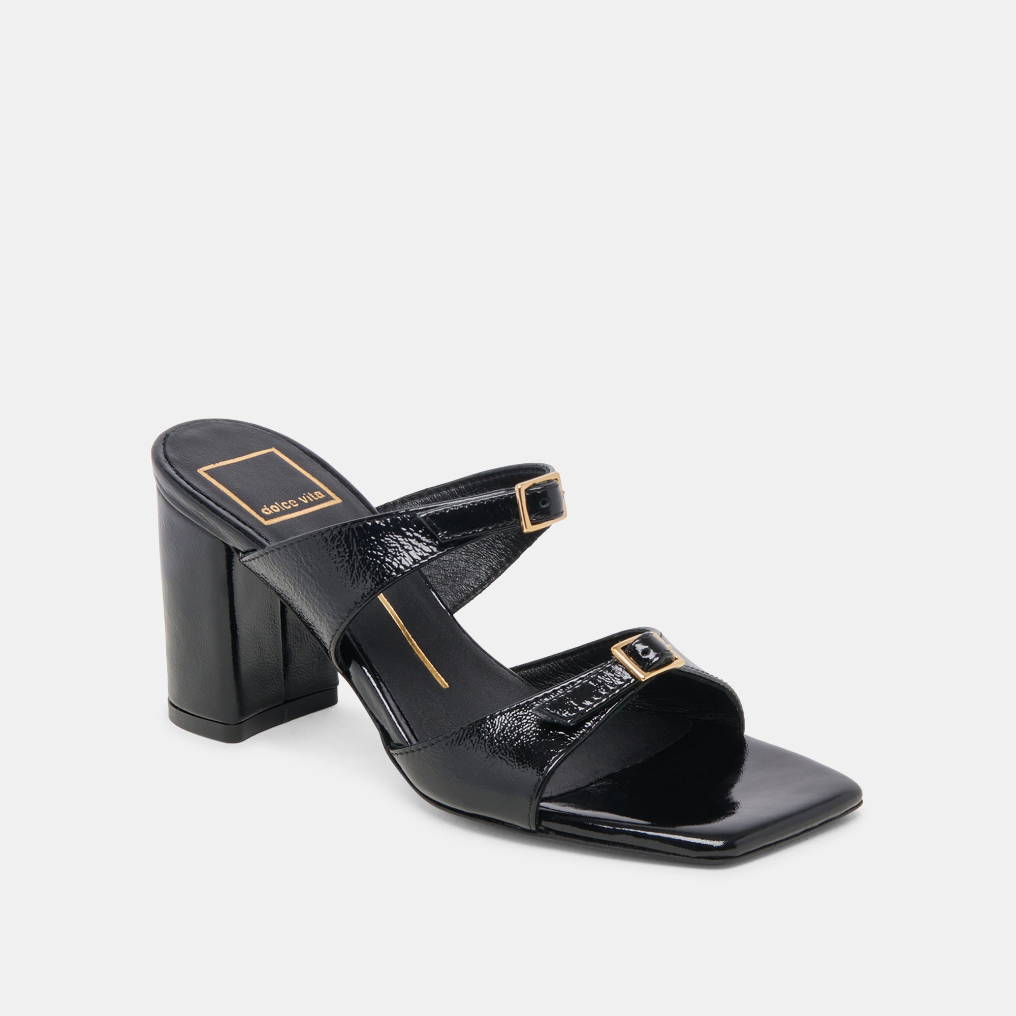 SHANE HEELS - Midnight Crinkle Patent Leather High Heels for Women | Elegant Dress Shoes for Parties, Weddings & Evening Events