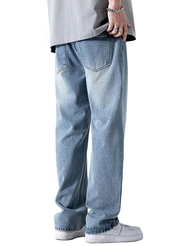 Men's Classic Straight Leg Denim Jeans - Comfortable Regular Fit Trousers for Casual Wear & Everyday Outfits