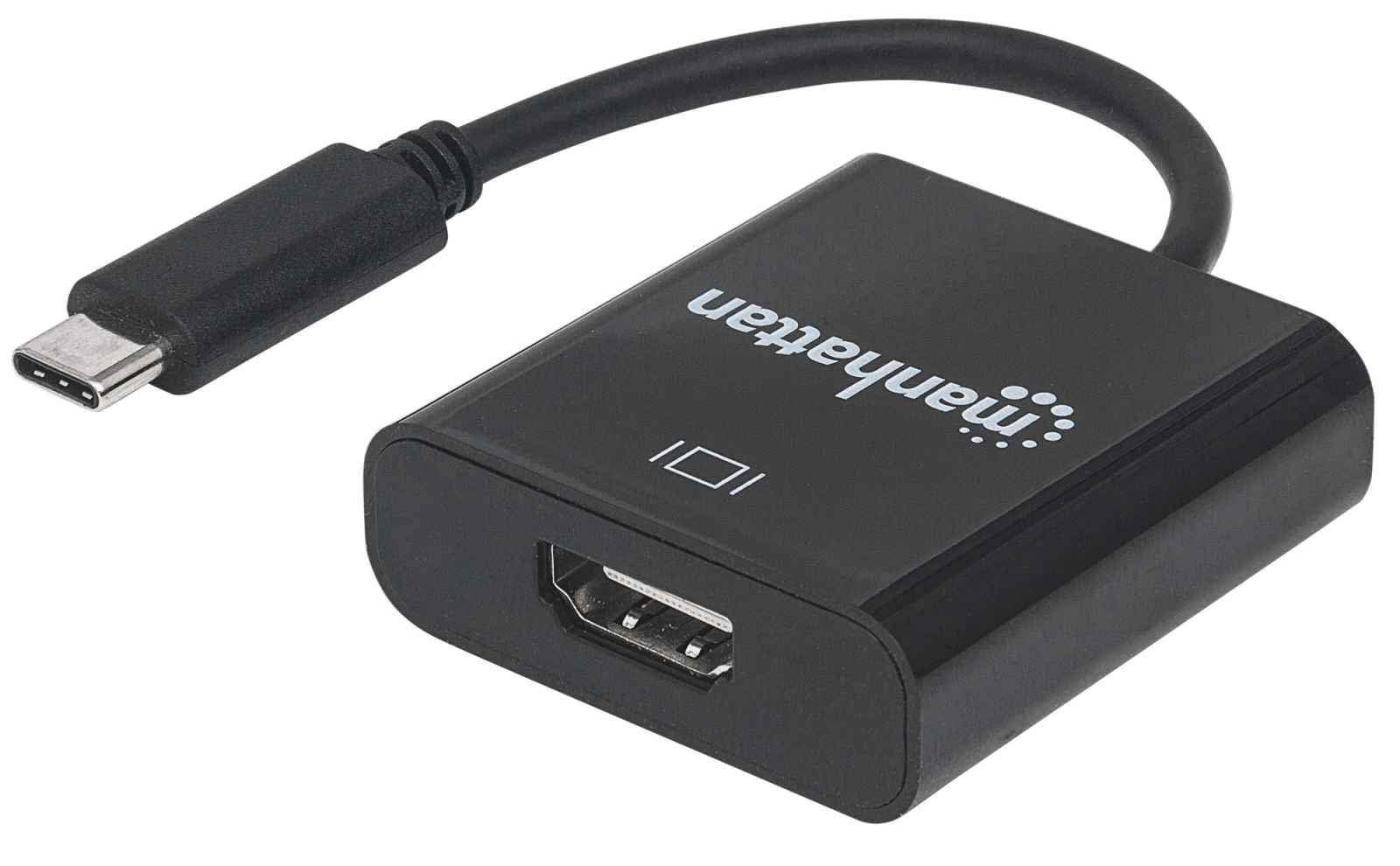 Manhattan 151788 USB Type C to HDMI/VGA Graphic Adapter - 4K Ultra HD Video Converter for Laptop, MacBook, Tablet - Perfect for Home Office, Presentations & Gaming