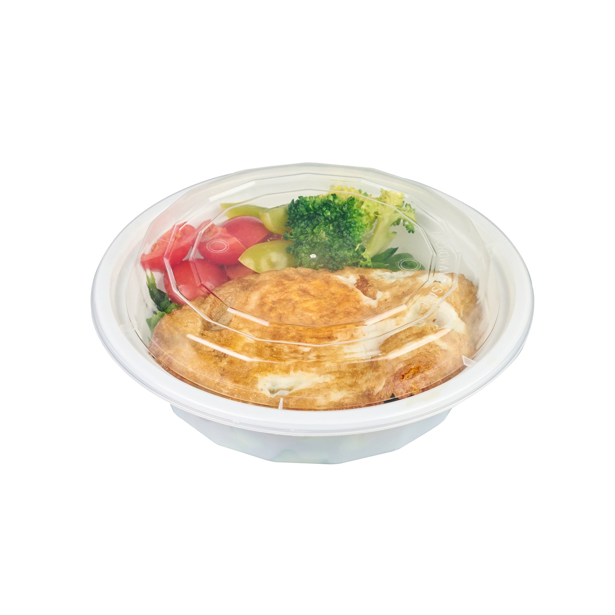 16 oz Round White Plastic Food Storage Containers with Clear Lids - Microwave Safe, 6.25