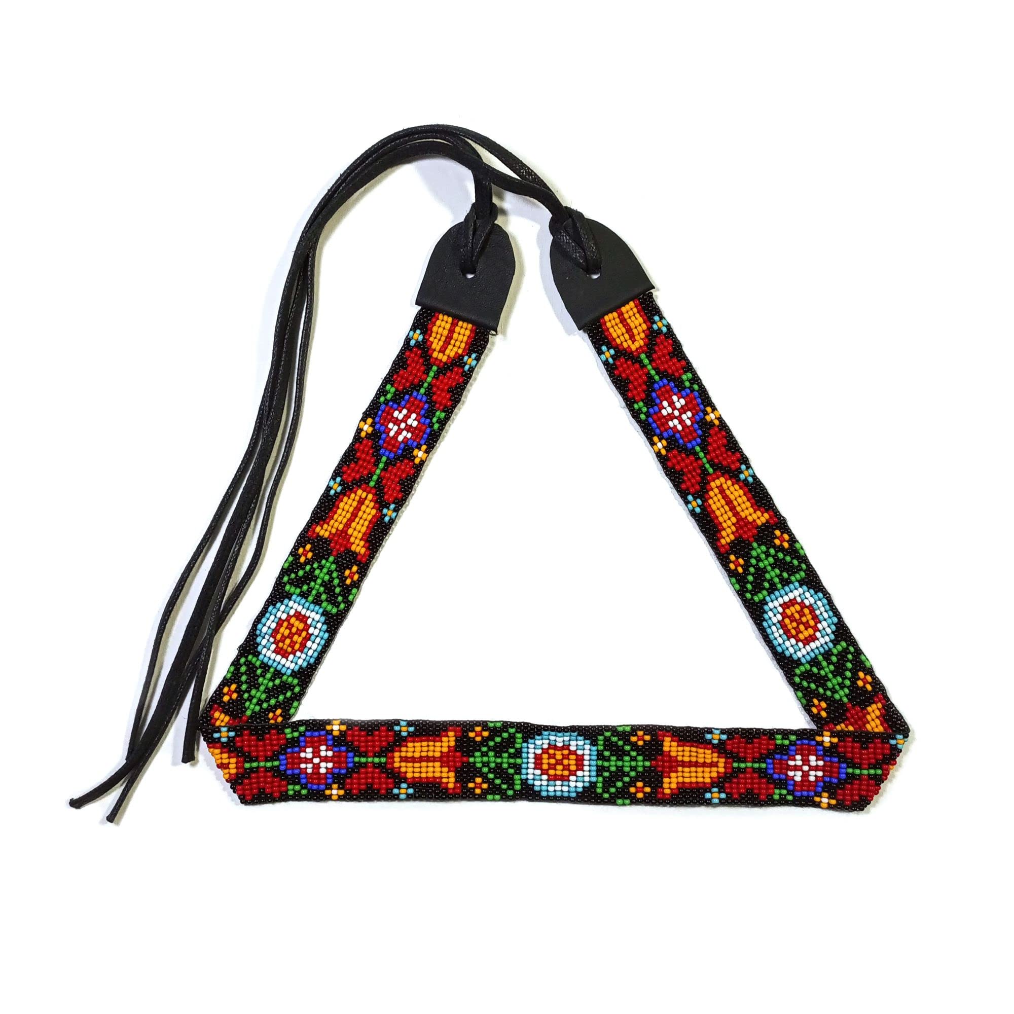 Handmade Native American Beaded Hatband - Southwestern Cowboy Rodeo Headband for Men & Women (Black) | Perfect for Western Fashion, Country Music Festivals & Rodeo Events