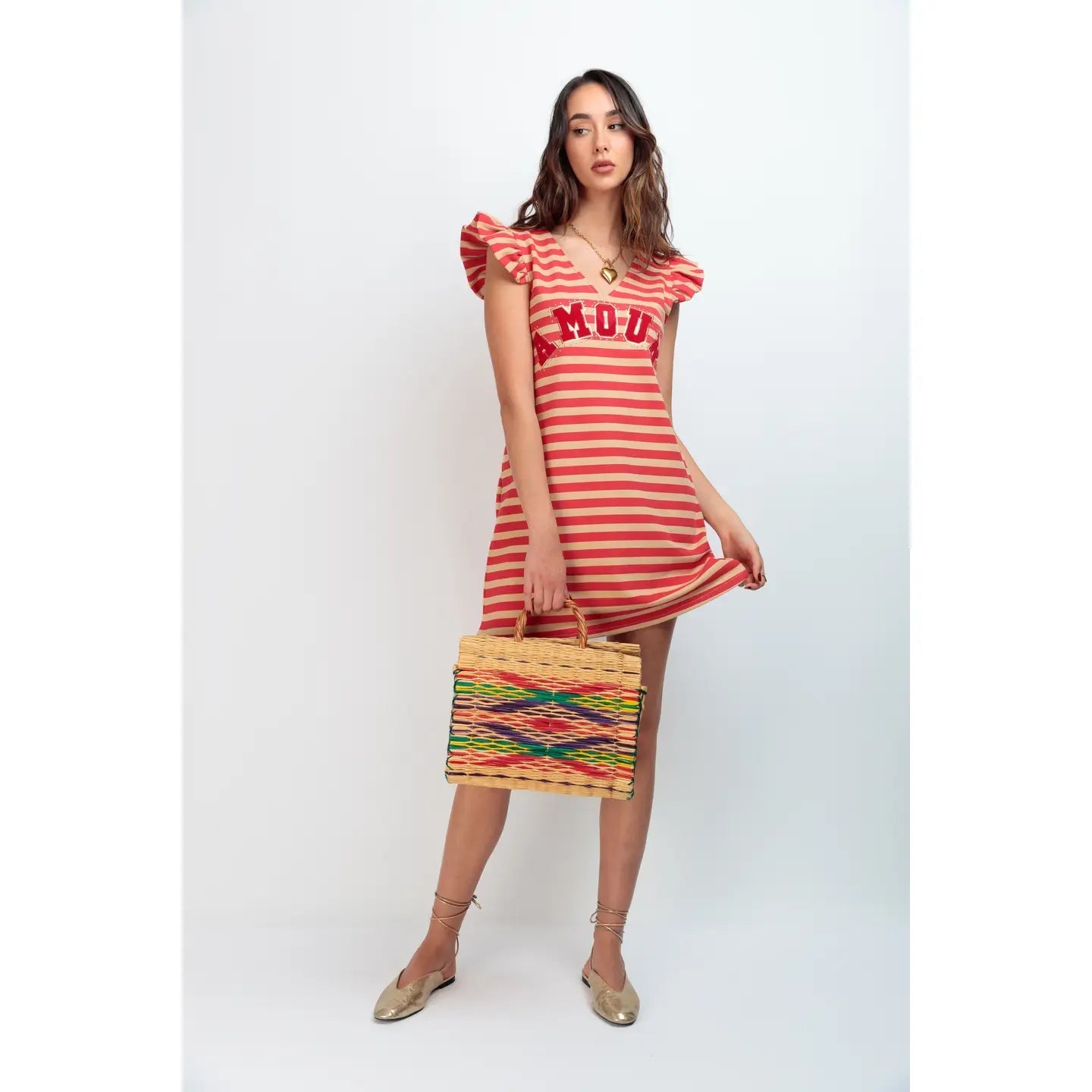 Madeline Striped Cotton Robe for Women - Soft & Comfortable Bathrobe for Spa, Lounge & Relaxation at Home