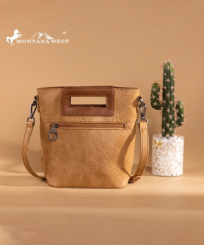 Montana West Embroidered Crossbody Bag for Women - Stylish Cut-Out Design, Perfect for Travel, Shopping & Everyday Use