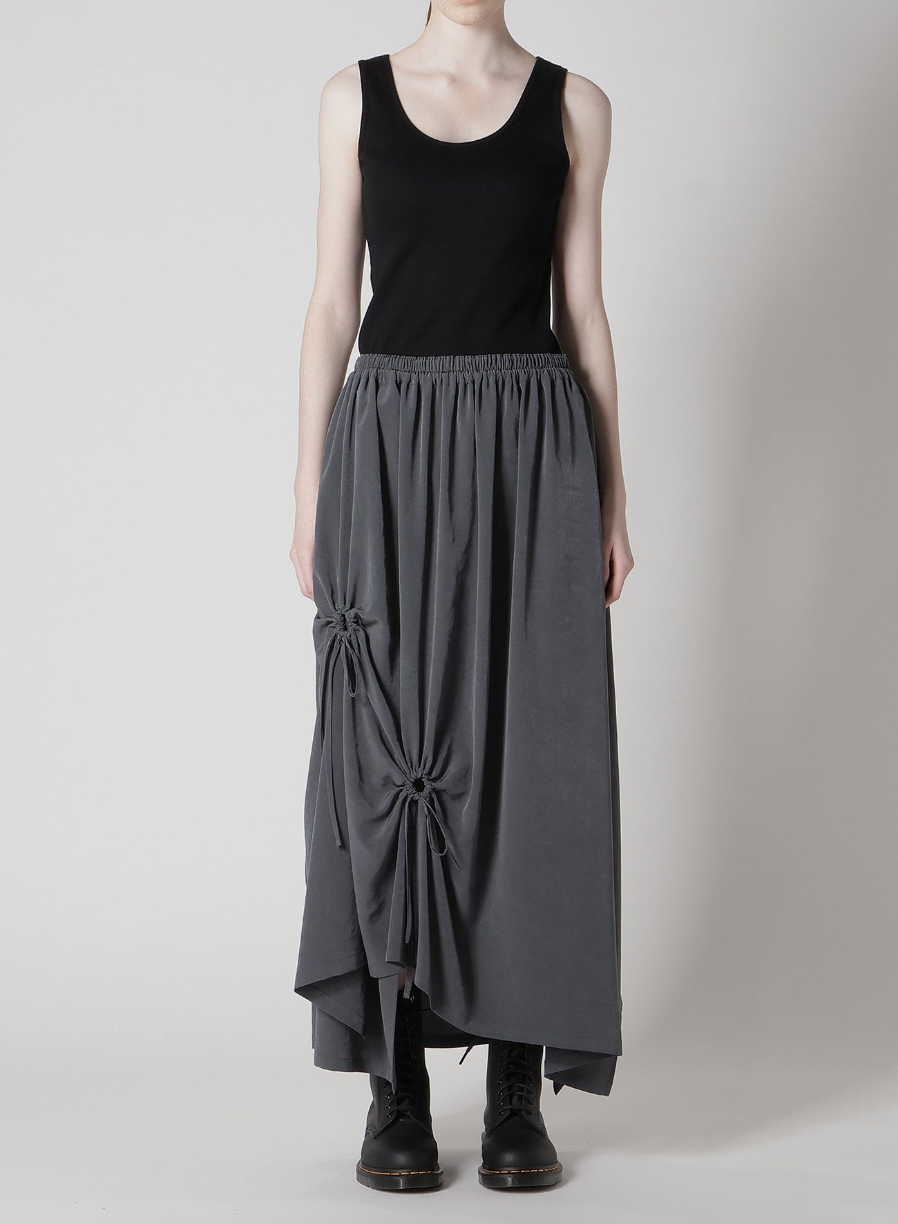 Elegant Crepe de Chine Circle Gathered Skirt - Flowy A-Line Midi Skirt for Women | Perfect for Office Wear, Cocktail Parties & Summer Outfits