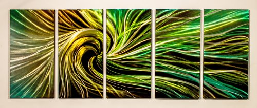 Modern Abstract Metal Wall Art Painting - Electric Swirl Sculpture for Home & Office Decor | Living Room, Bedroom, Entryway Wall Decor