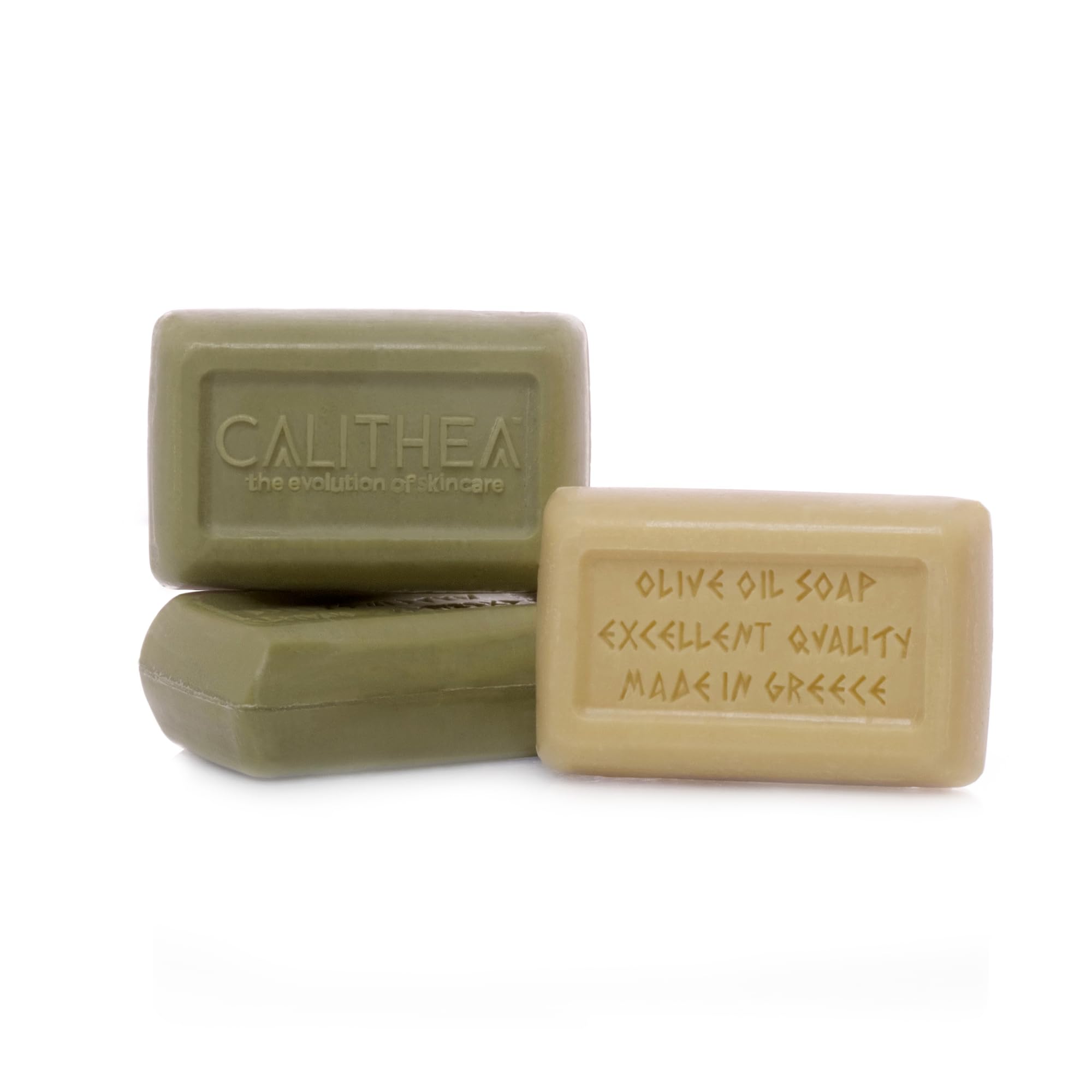 Calithea 3 Pack Olive Oil Soap Bars with Shea Butter & Oatmeal - Natural Moisturizing & Exfoliating for Sensitive Skin - Perfect for Daily Use, Travel & Eco-Friendly Gifts