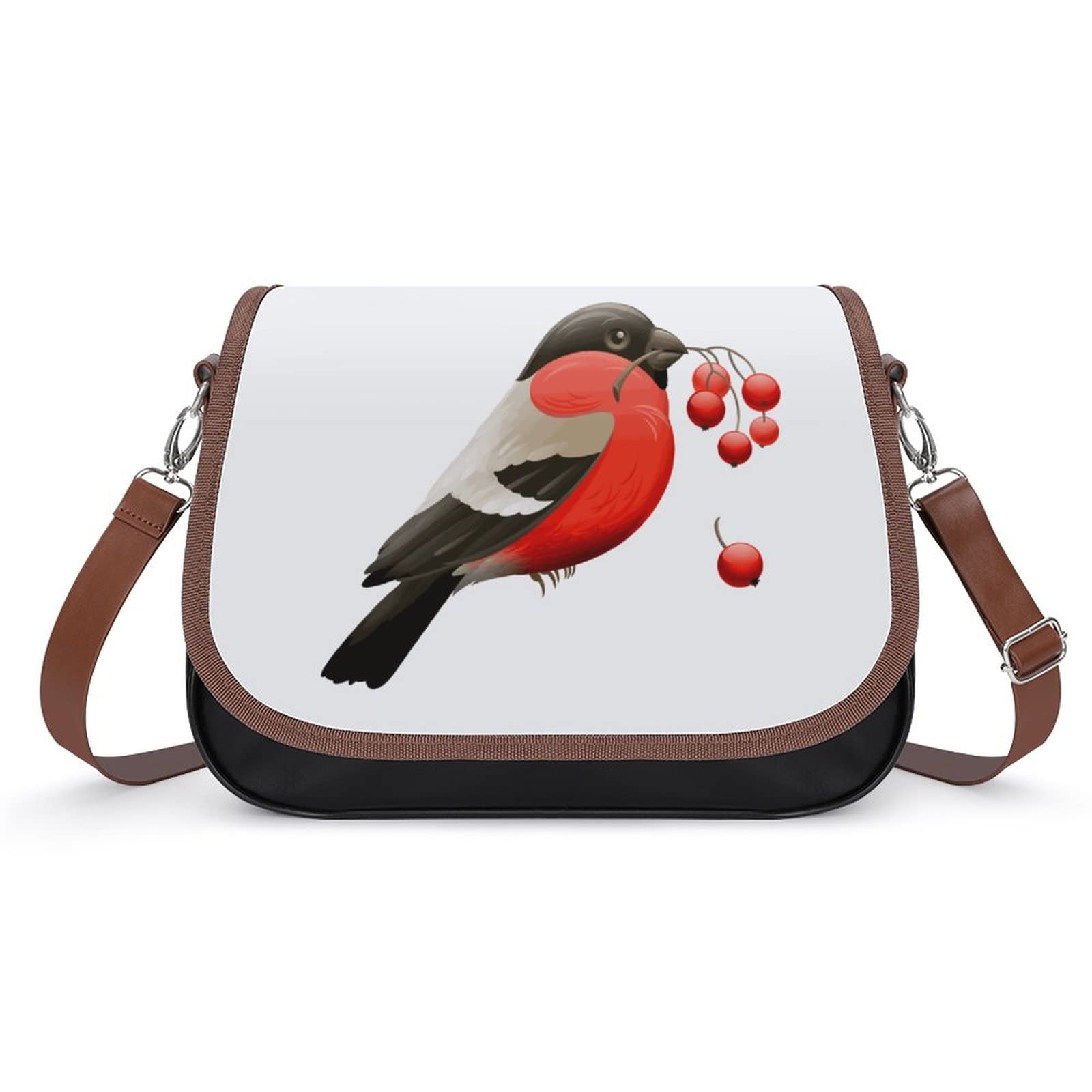 Stylish Women's Crossbody Bags - Genuine Leather Shoulder Bags for Everyday Use | Classic City Satchel & Hobo Purse with Robin Bird Design | Perfect for Work, Travel & Casual Outings