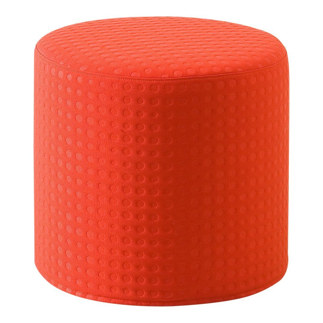 Softline Drum Pouf Ottoman - Round Footstool with Soft Fabric, Perfect for Living Room, Bedroom, or Nursery - Versatile Seating & Footrest for Home Decor