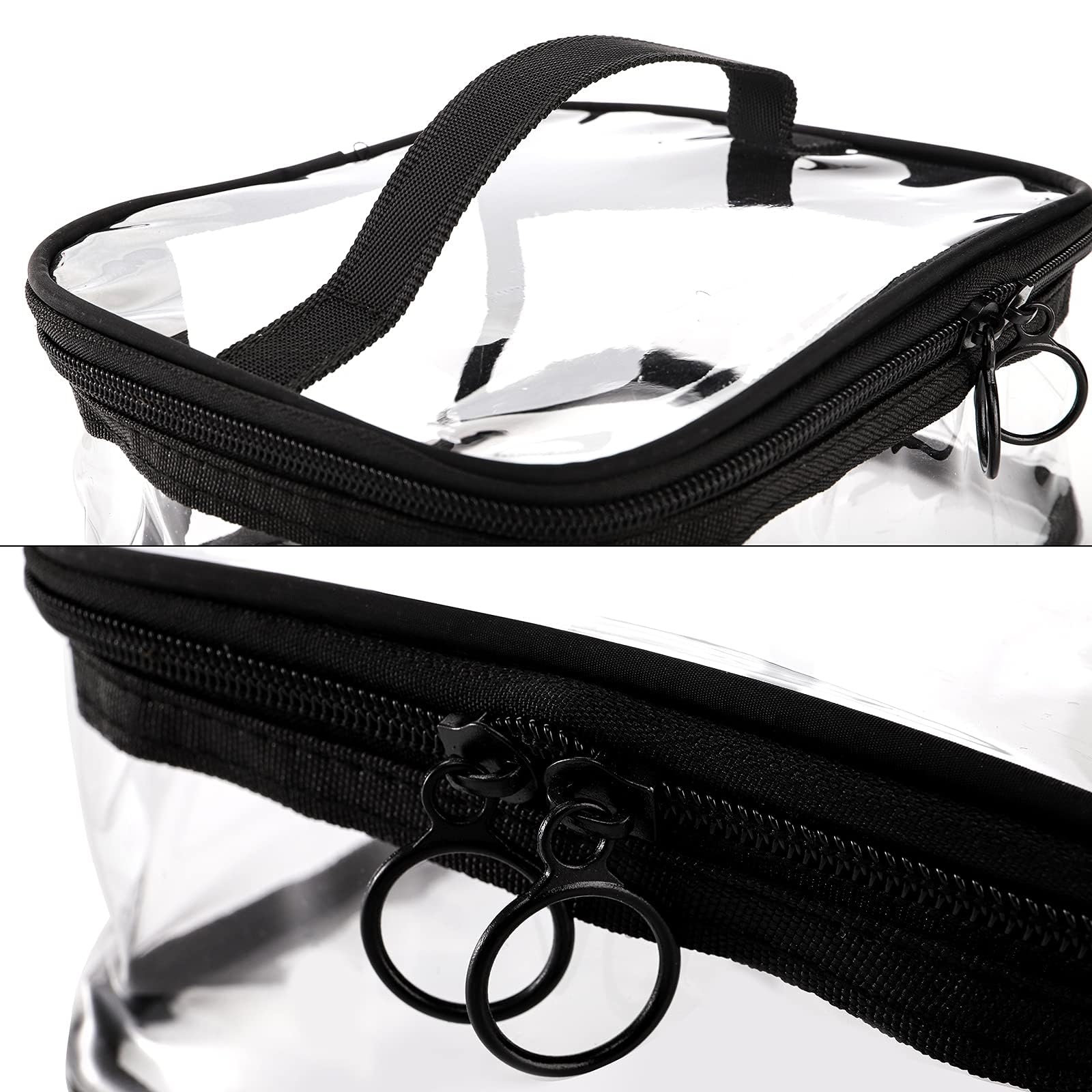 Peohud 4 Pack Clear Makeup Bags with Zipper - Waterproof Toiletry Organizer for Travel, Cosmetics Storage Pouch - Portable Transparent Cosmetic Bags for Bathroom, Vacation & Daily Use